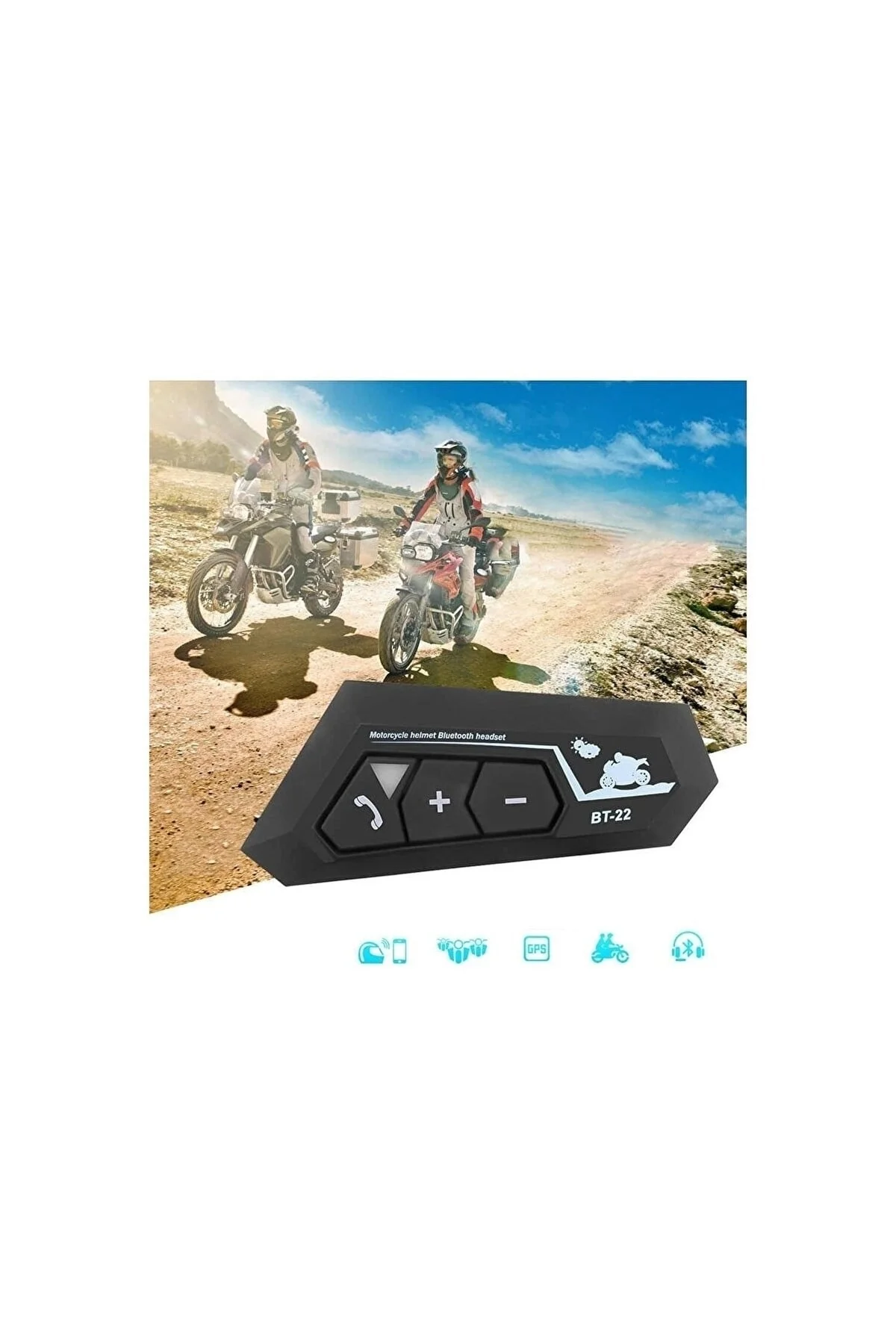 Motosiklet Kaskı için Şarj Edilebilir Bluetooth Intercom Kulaklığı ve Mikrofon Seti