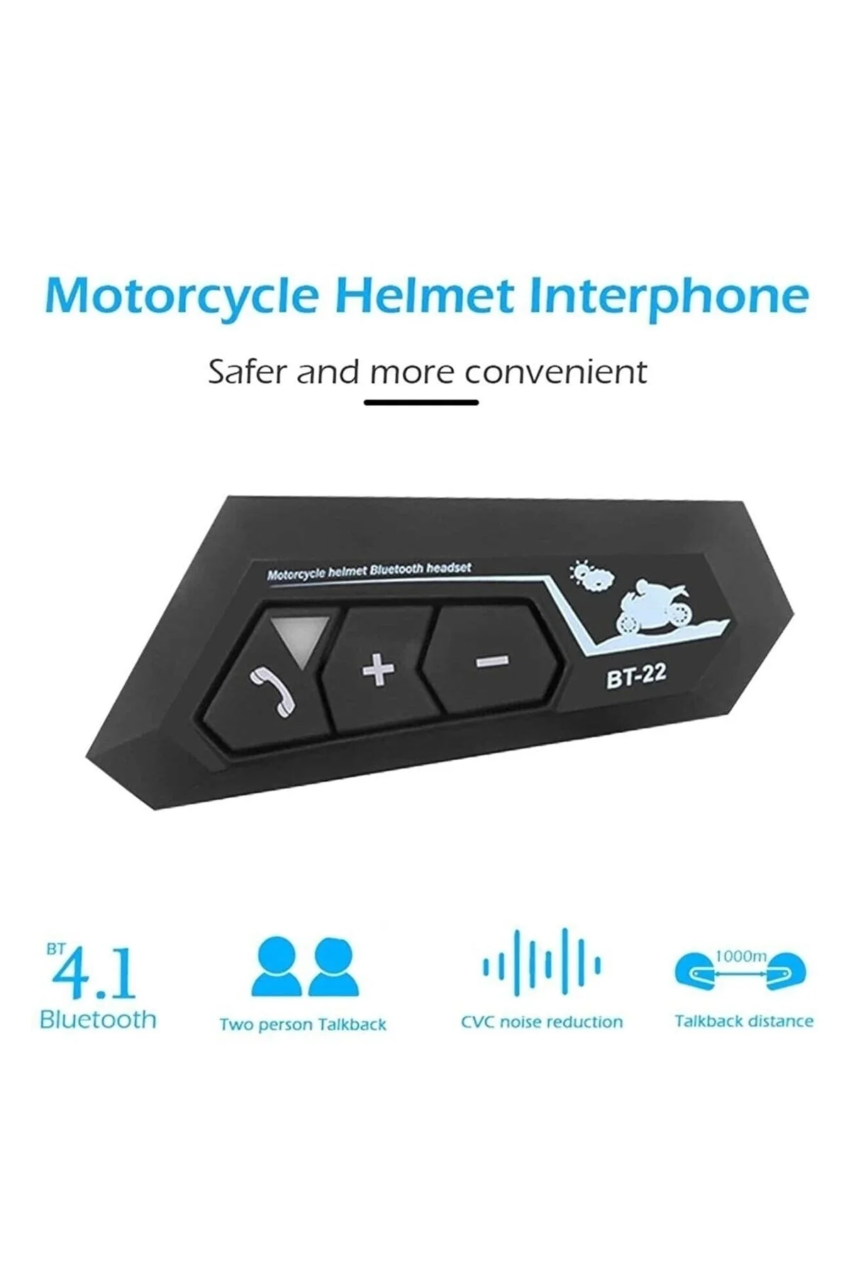 Motosiklet Kaskı için Şarj Edilebilir Bluetooth Intercom Kulaklığı ve Mikrofon Seti
