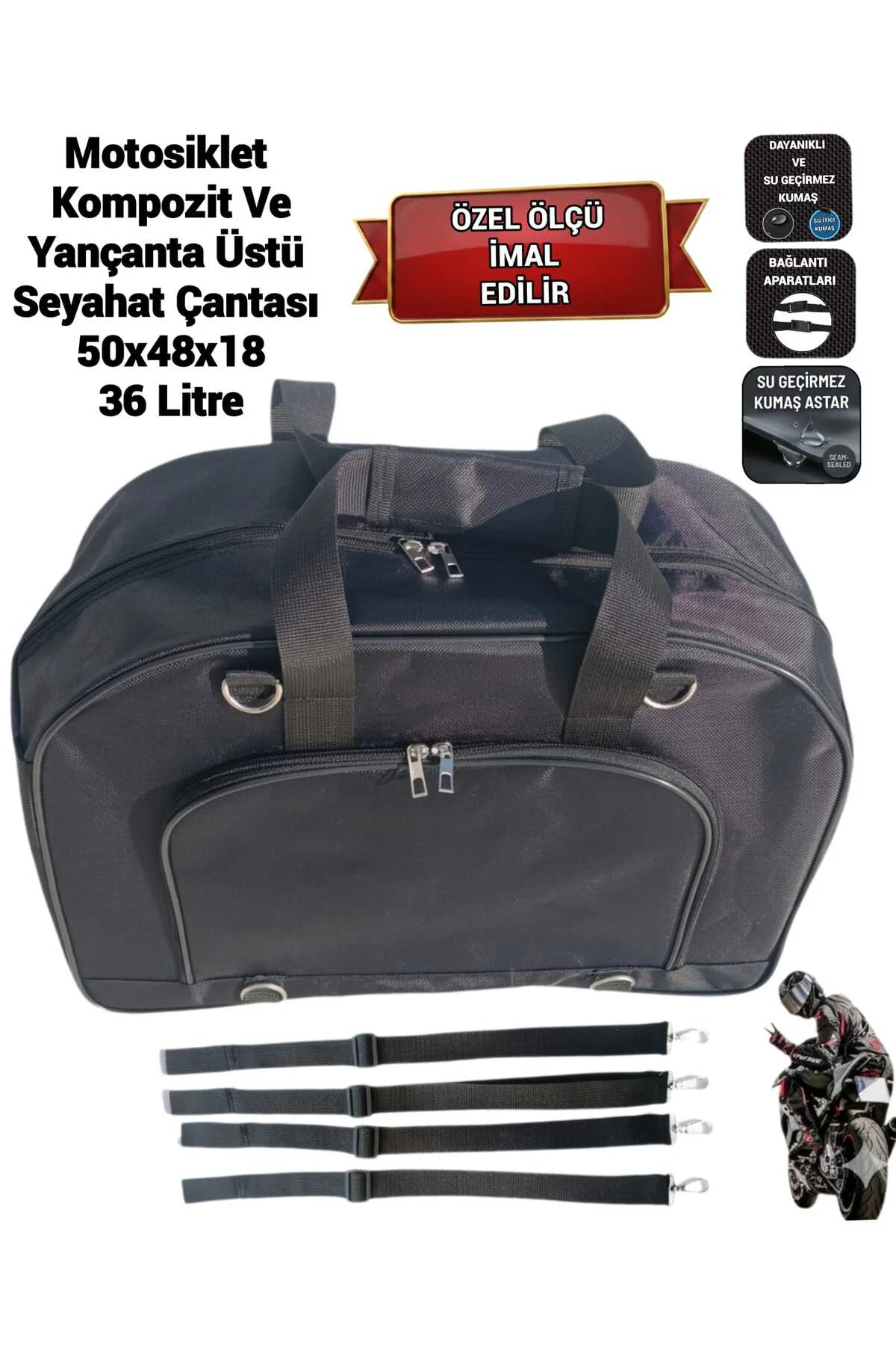 MOTOSİKLET KOMPOZİT VE YAN ÇANTA ÜSTÜ SEYAHAT ÇANTASI