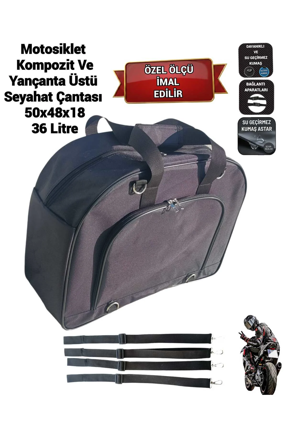 MOTOSİKLET KOMPOZİT VE YAN ÇANTA ÜSTÜ SEYAHAT ÇANTASI