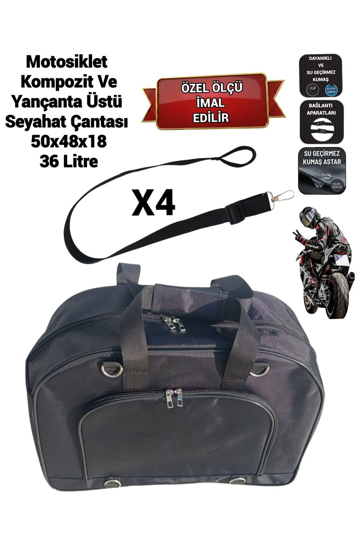 MOTOSİKLET KOMPOZİT VE YAN ÇANTA ÜSTÜ SEYAHAT ÇANTASI