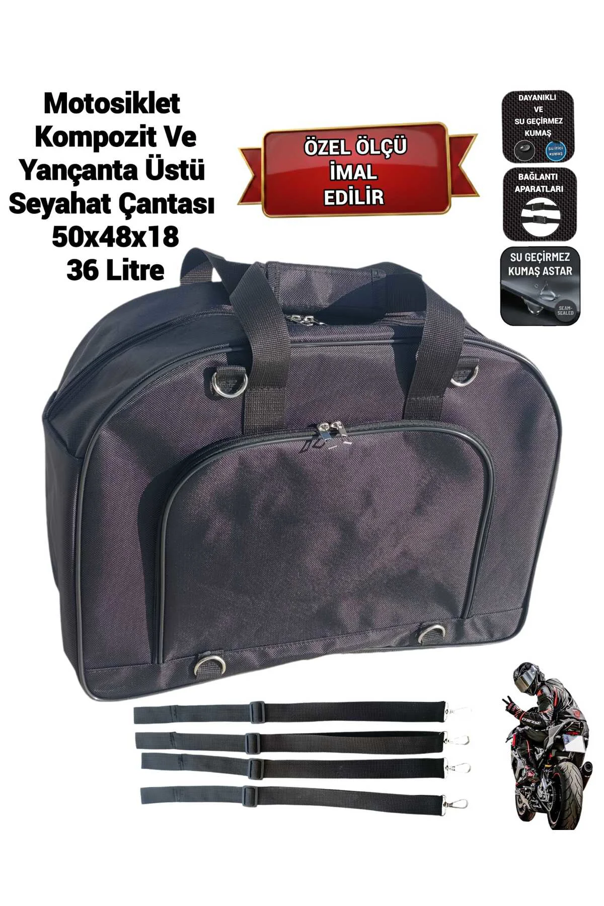 MOTOSİKLET KOMPOZİT VE YAN ÇANTA ÜSTÜ SEYAHAT ÇANTASI