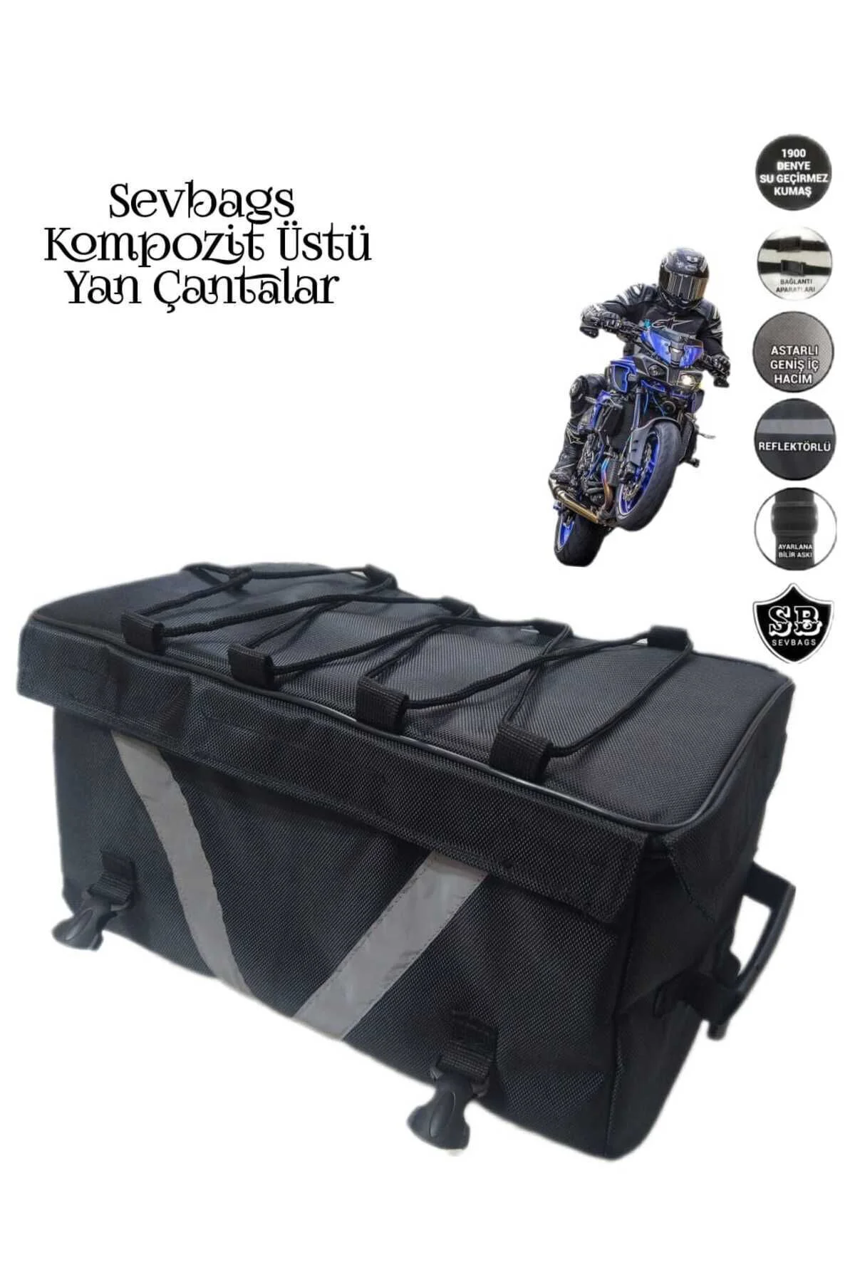 Motosiklet Kompozit Üstü Yan Çantalar Sağ Sol Iki Adet