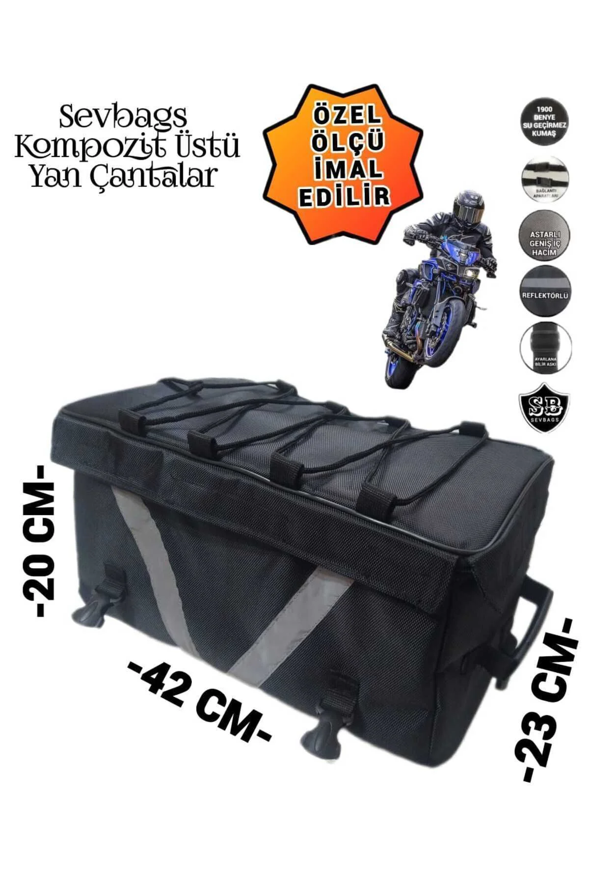 Motosiklet Kompozit Üstü Yan Çantalar Sağ Sol Iki Adet