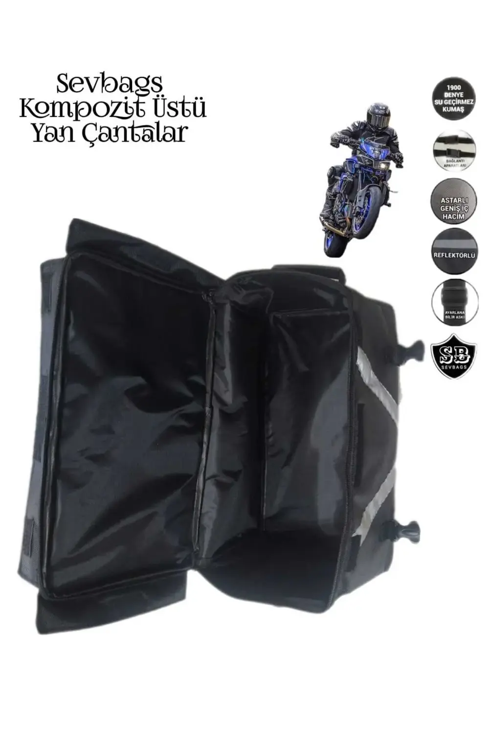 Motosiklet Kompozit Üstü Yan Çantalar Sağ Sol Iki Adet