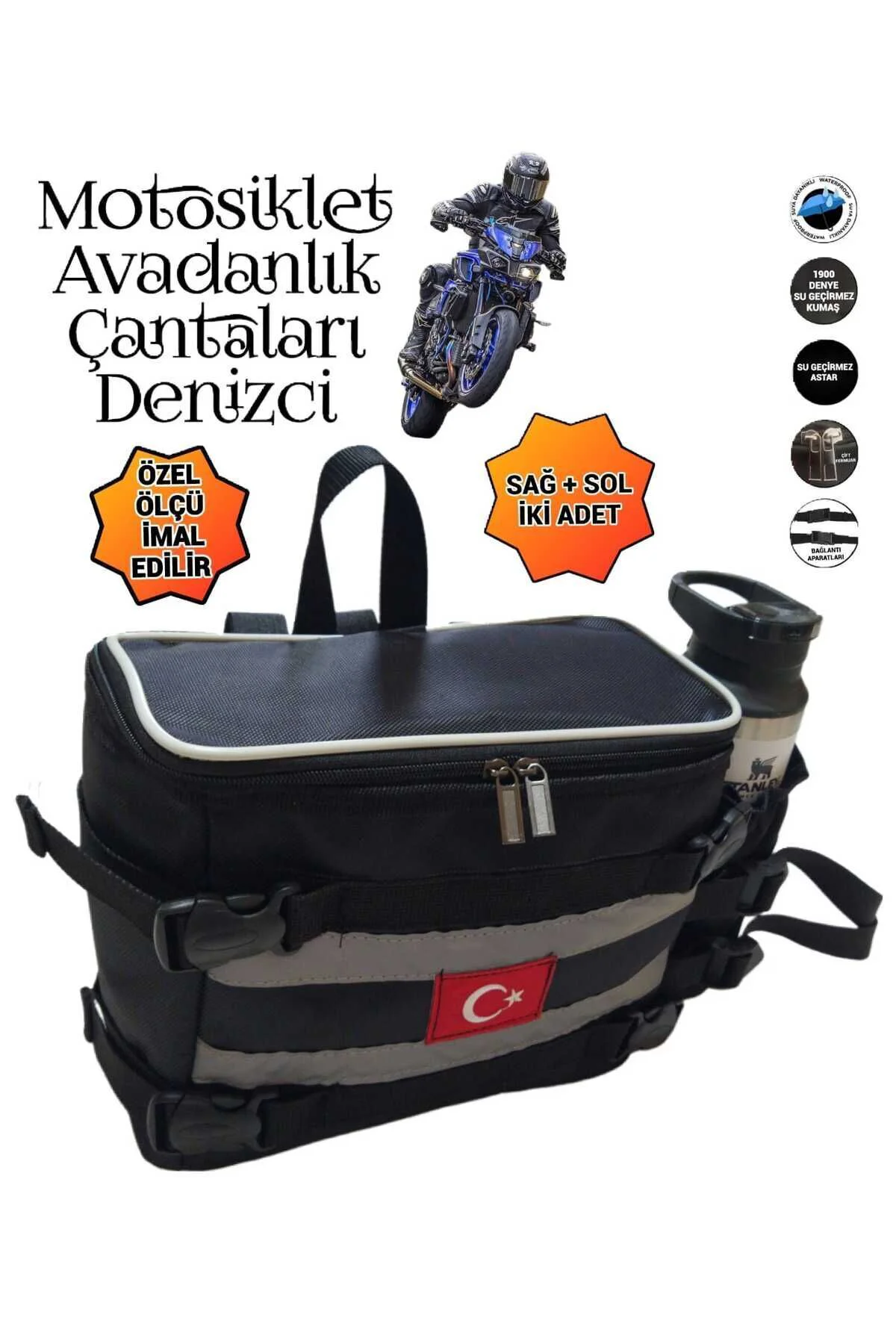 MOTOSİKLET KORUMA DEMİRİ ÇANTALARI DENİZCİ