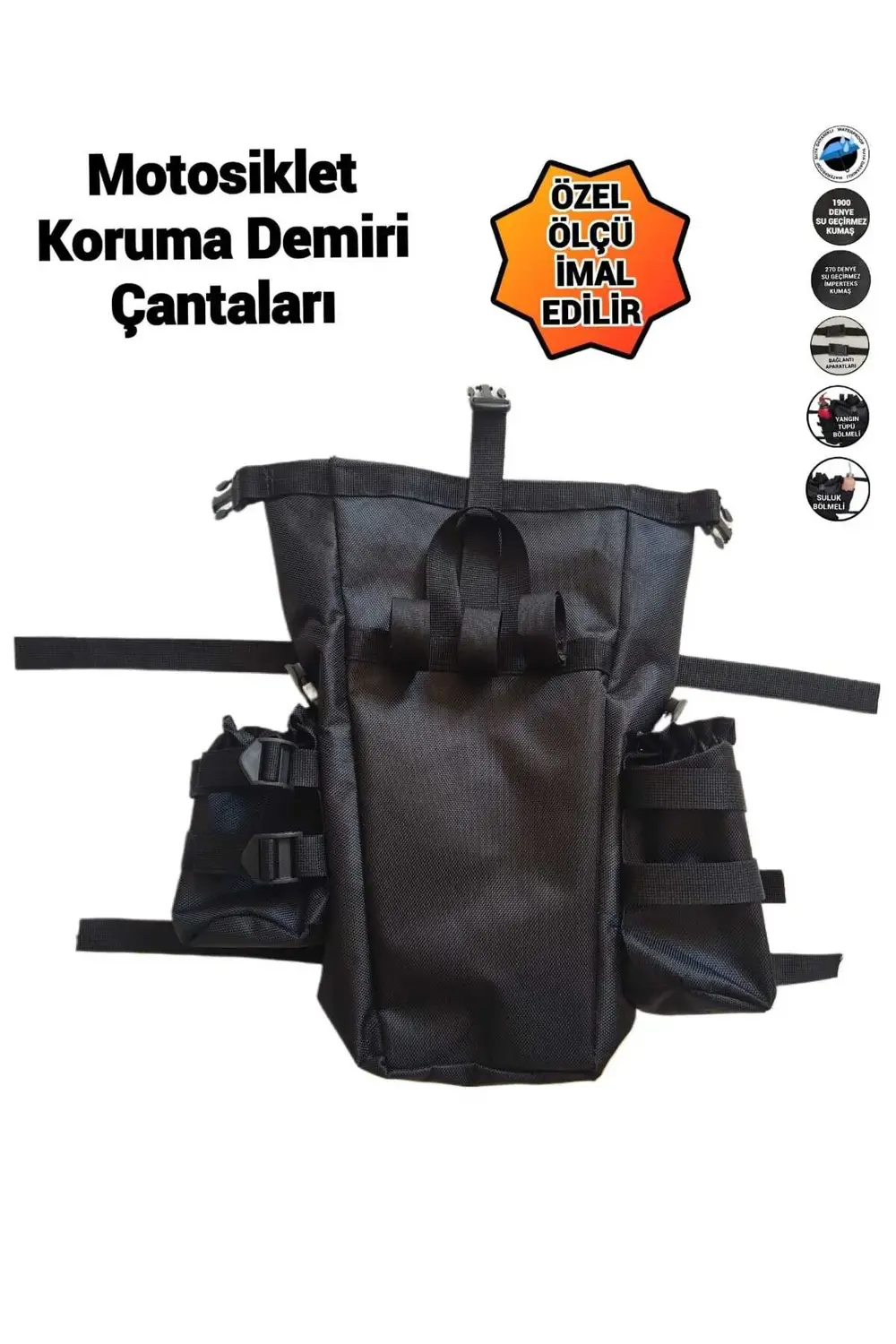 MOTOSİKLET KORUMA DEMİRİ ÇANTALARI SULUK VE YANGIN TÜPÜ BÖLMELİ