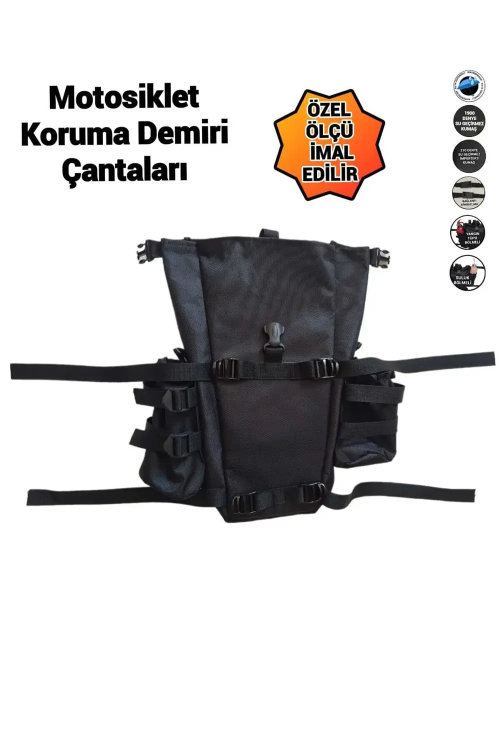 MOTOSİKLET KORUMA DEMİRİ ÇANTALARI SULUK VE YANGIN TÜPÜ BÖLMELİ