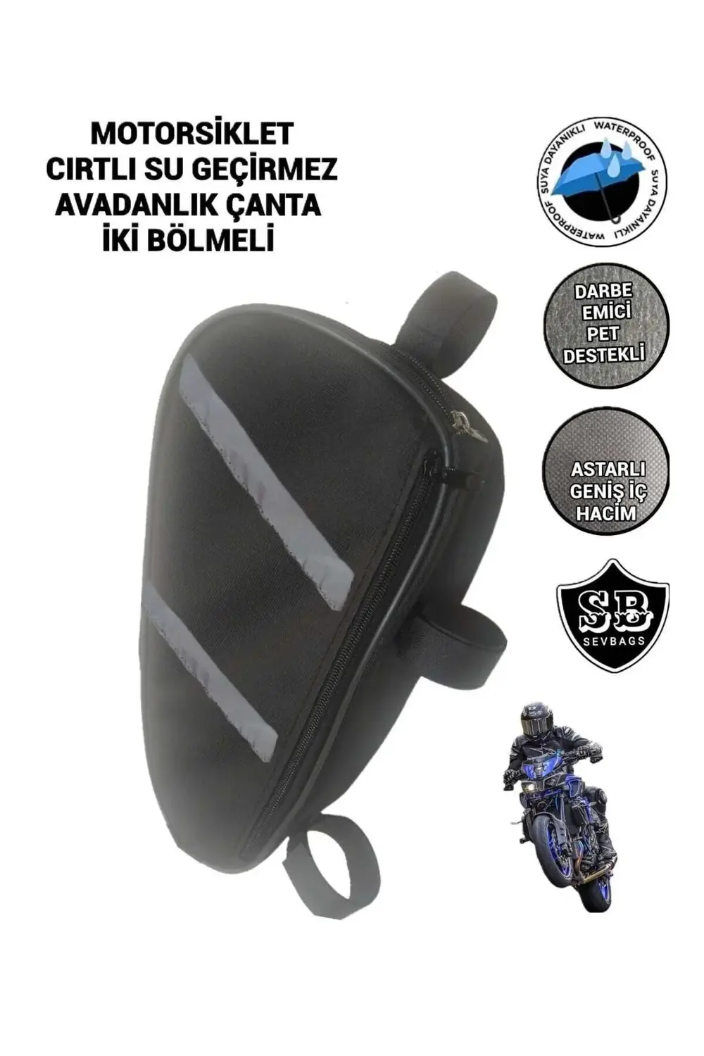 Motosiklet Koruma Demiri Çantaları Yan Avadanlık Reflektörlü 40cm