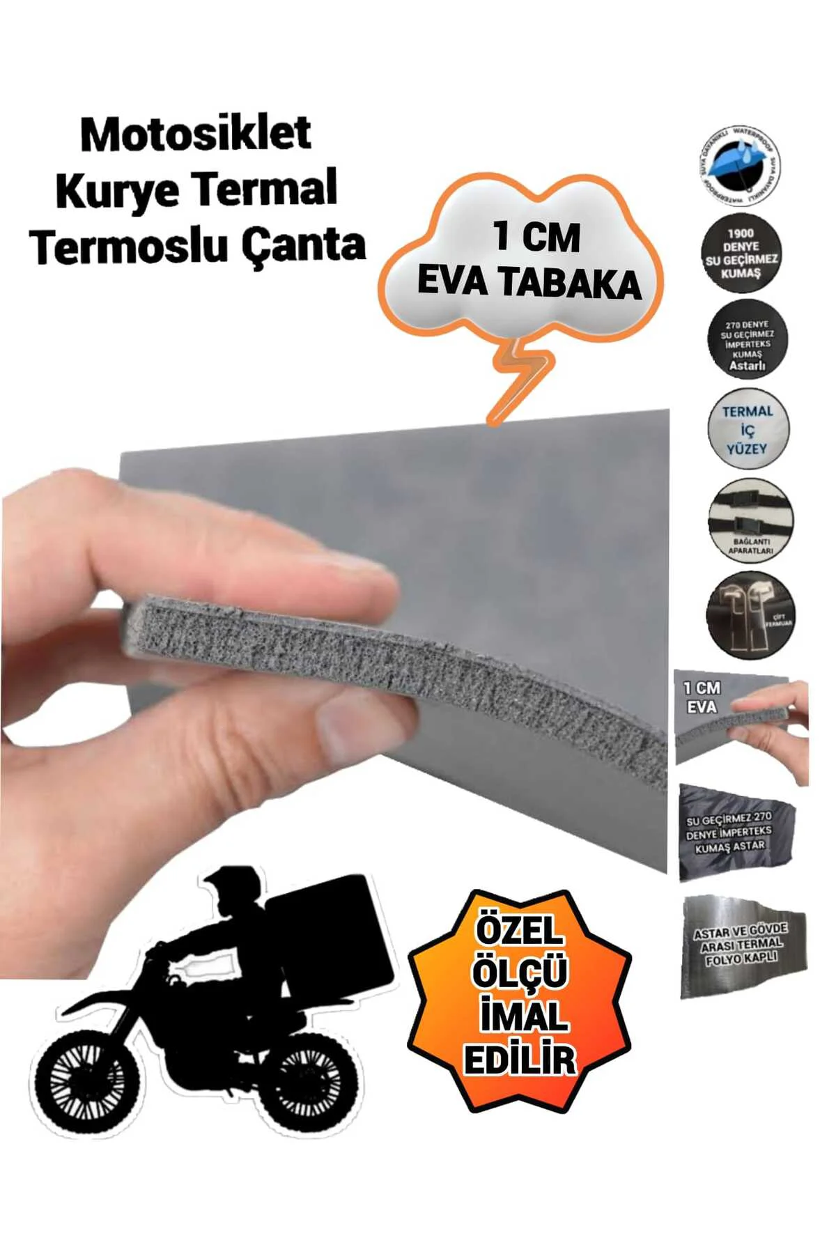 Motosiklet Kurye Termal Termoslu Çanta