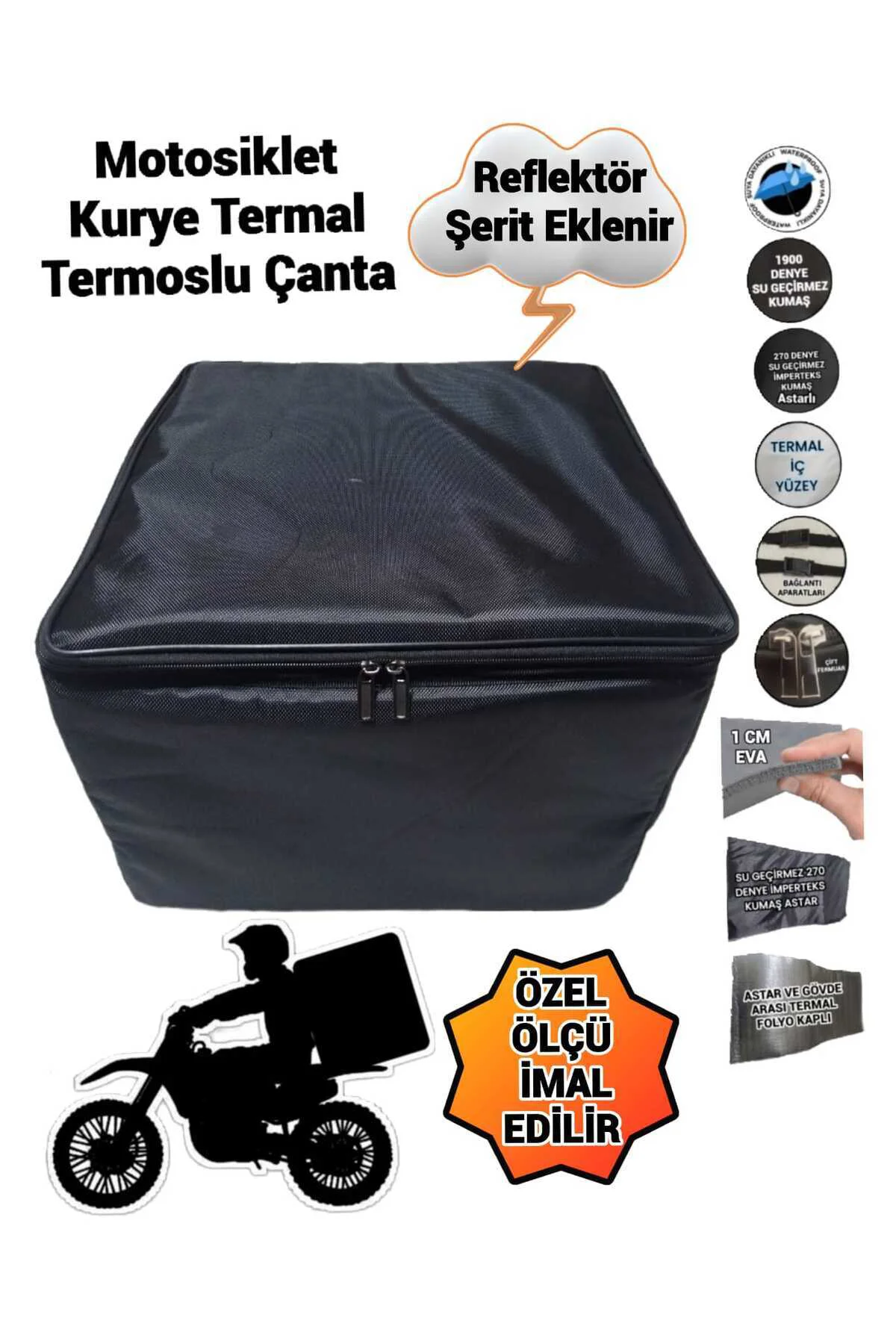 Motosiklet Kurye Termal Termoslu Çanta