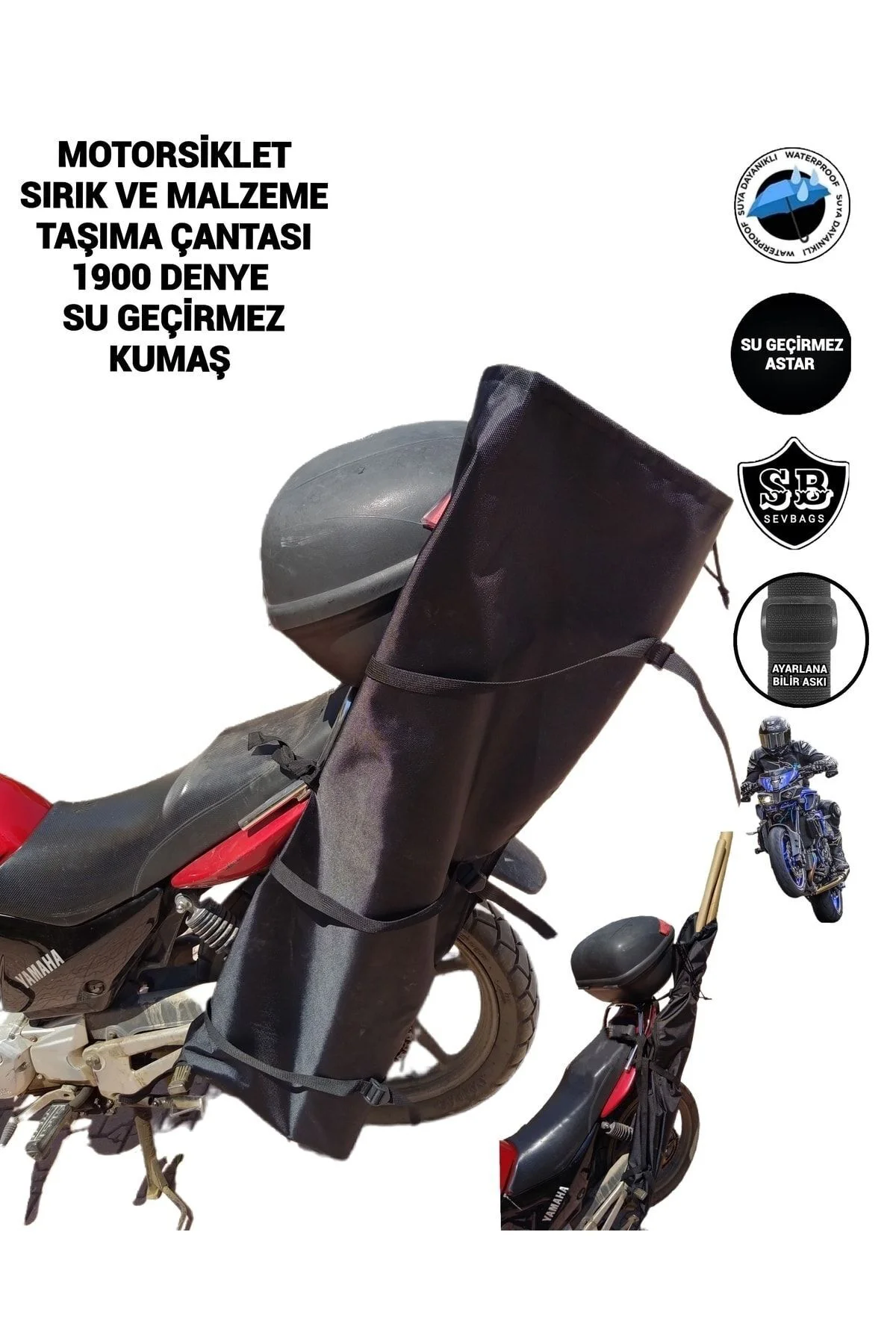 Motosiklet Olta Sırık Malzeme Taşıma Çantası