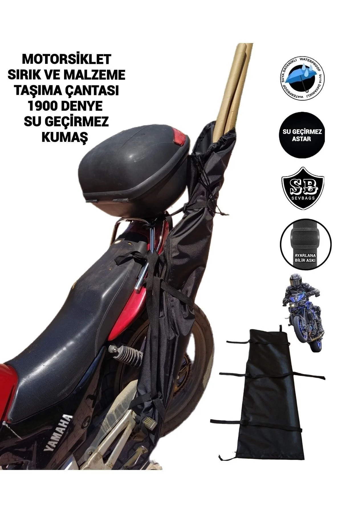 Motosiklet Olta Sırık Malzeme Taşıma Çantası