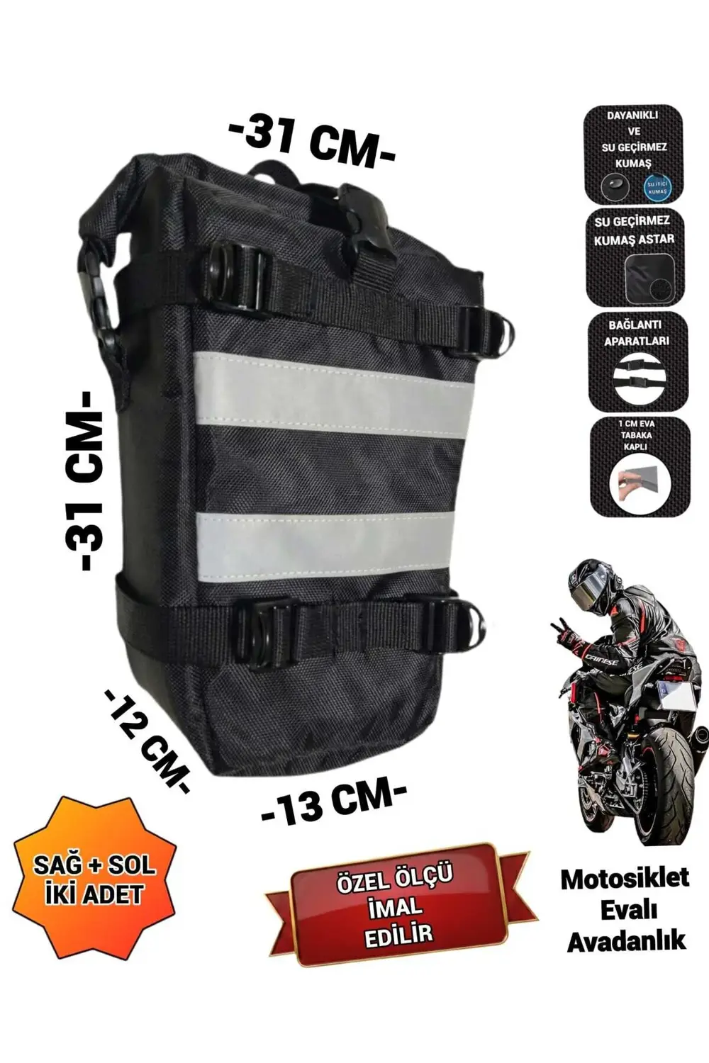 MOTOSİKLET ÖN KORUMA DEMİRİ ÇANTALARI EVALI AVADANLIK 600