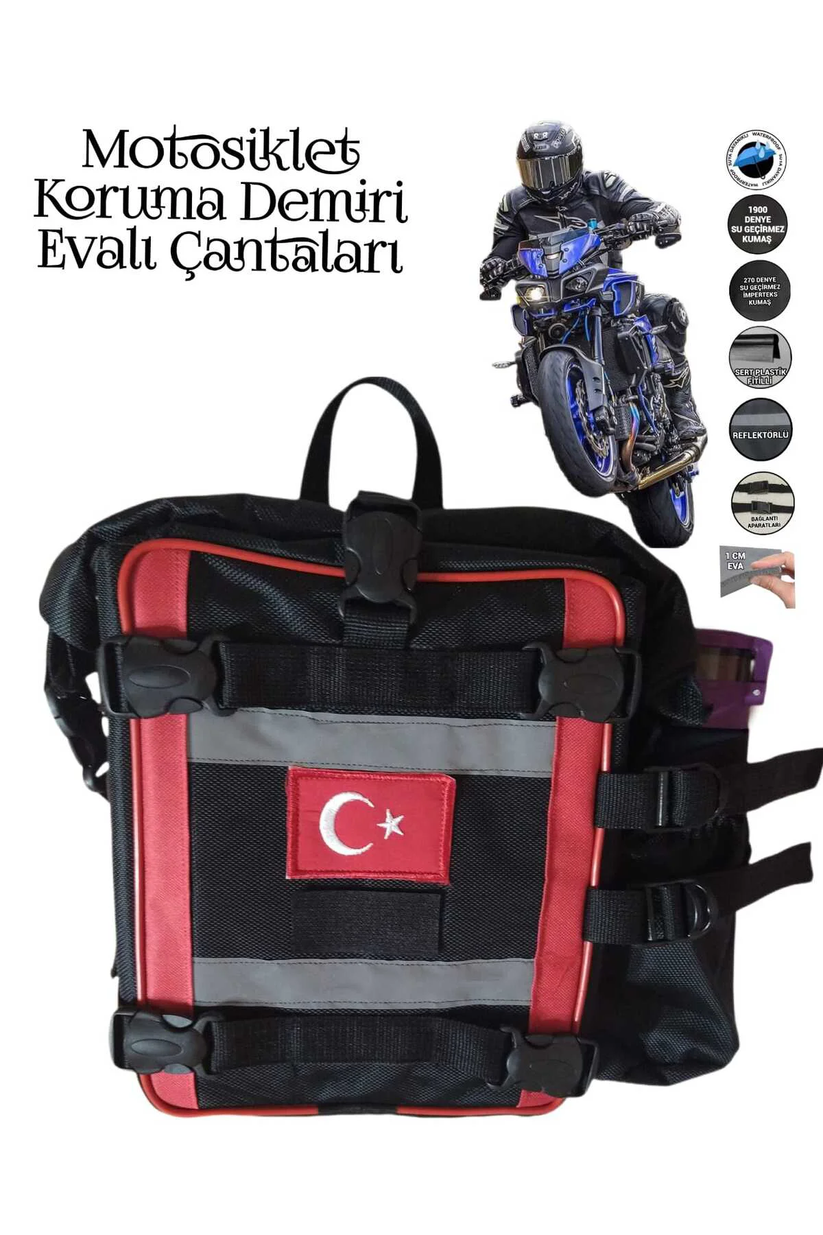 motosiklet ön koruma demiri çantaları dikdörtgen evalı