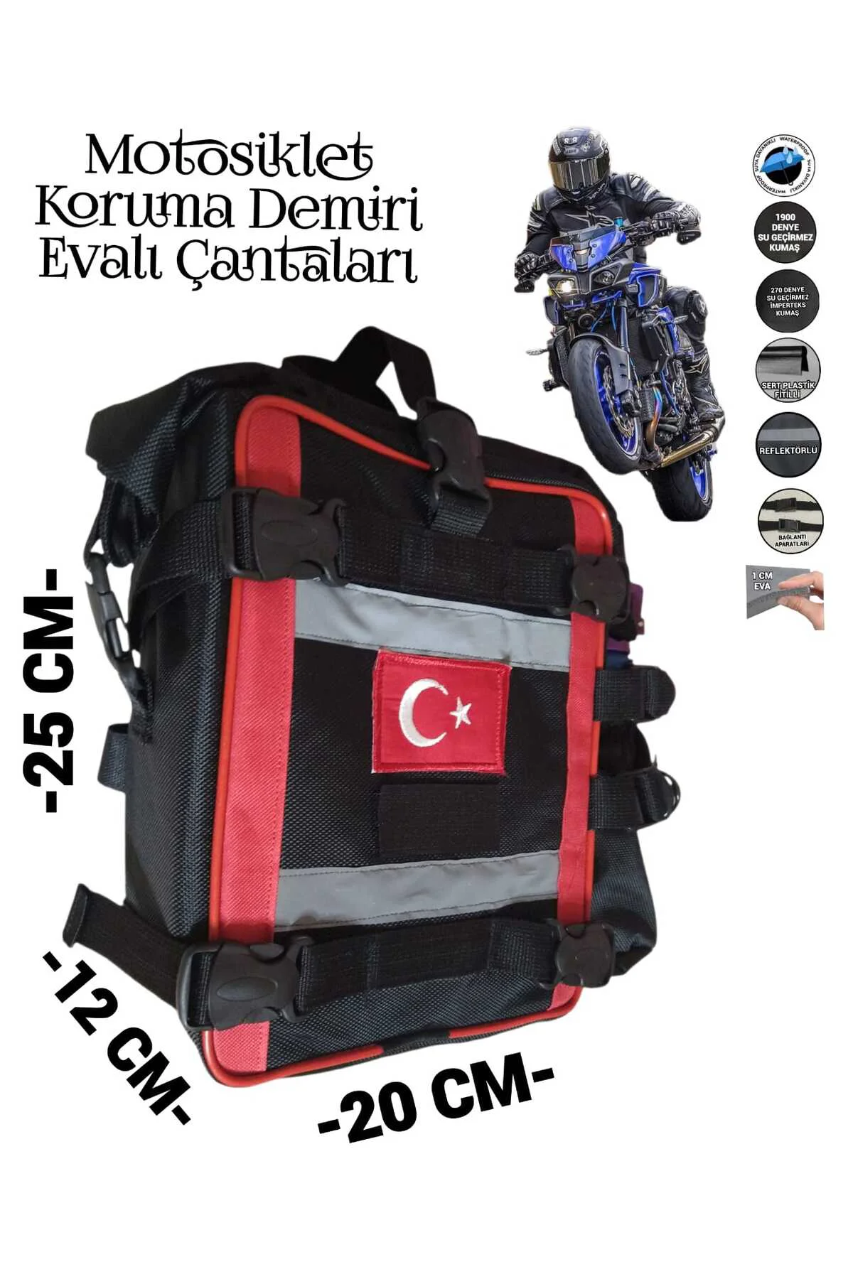 motosiklet ön koruma demiri çantaları dikdörtgen evalı