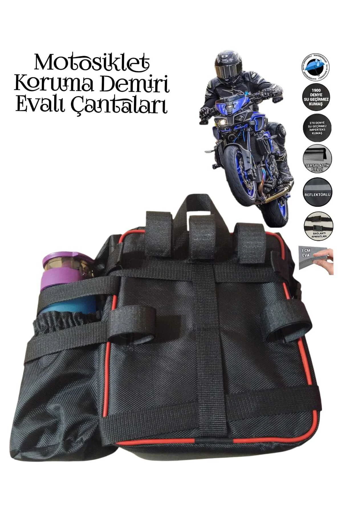 motosiklet ön koruma demiri çantaları dikdörtgen evalı