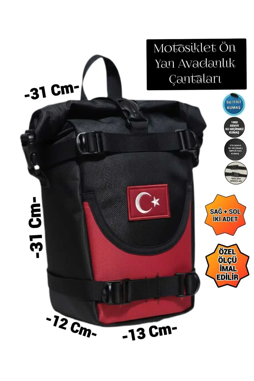 MOTOSİKLET ÖN YAN AVADANLIK ÇANTALARI MAVİLİ