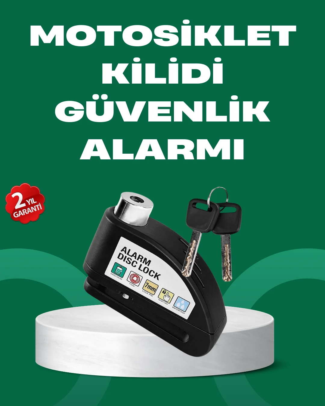 Motosiklet Scooter Bisiklet Tekerlek Disk Kilidi Alarmlı Güvenlik Motosiklet Scooter Bisiklet Tekerlek Disk Kilidi Alarmlı Güvenlik
