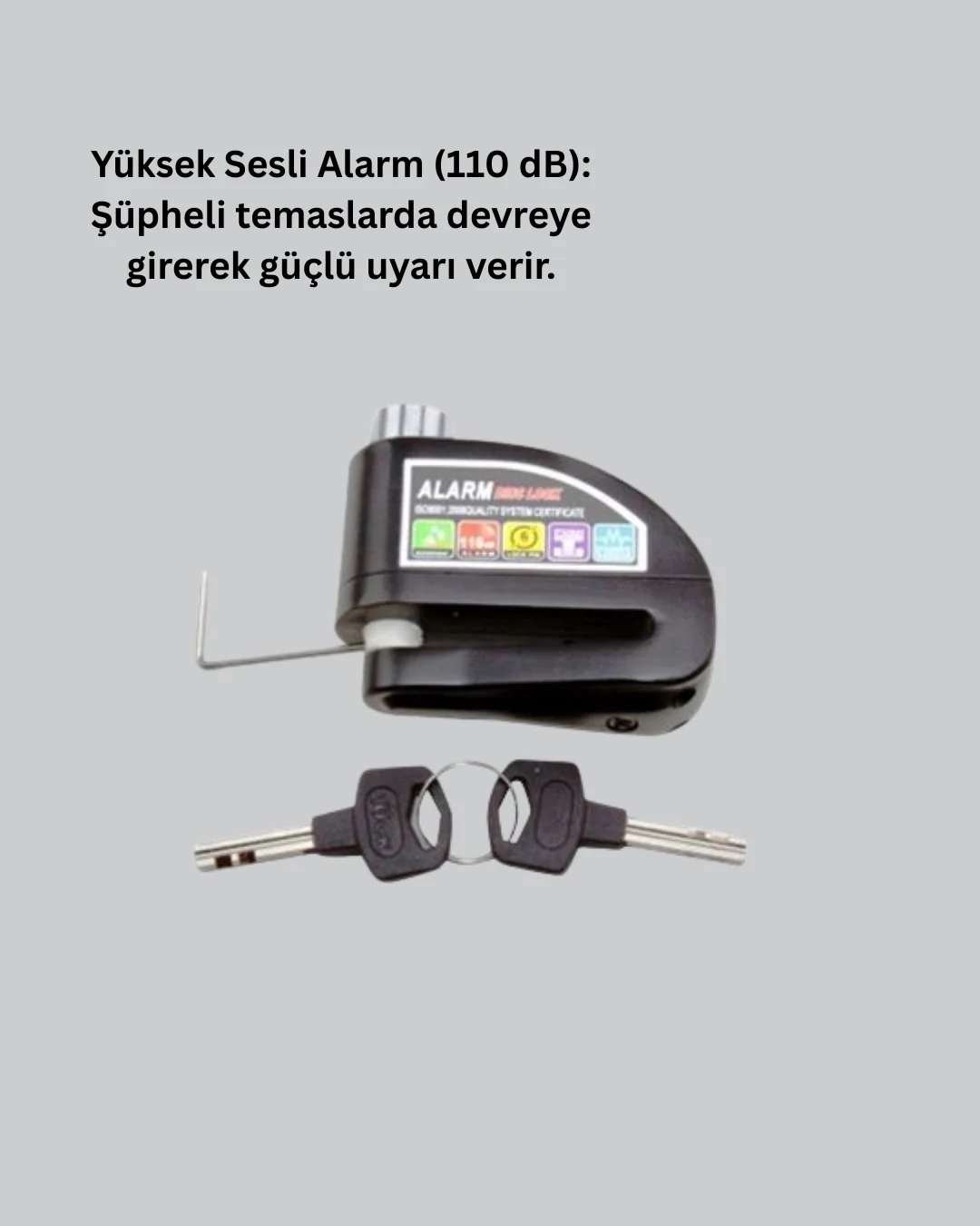 Motosiklet Scooter Bisiklet Tekerlek Disk Kilidi Alarmlı Güvenlik