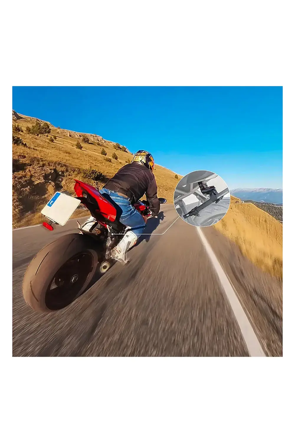 Motosiklet Selfie Çubuğu Destek Kelepçesi