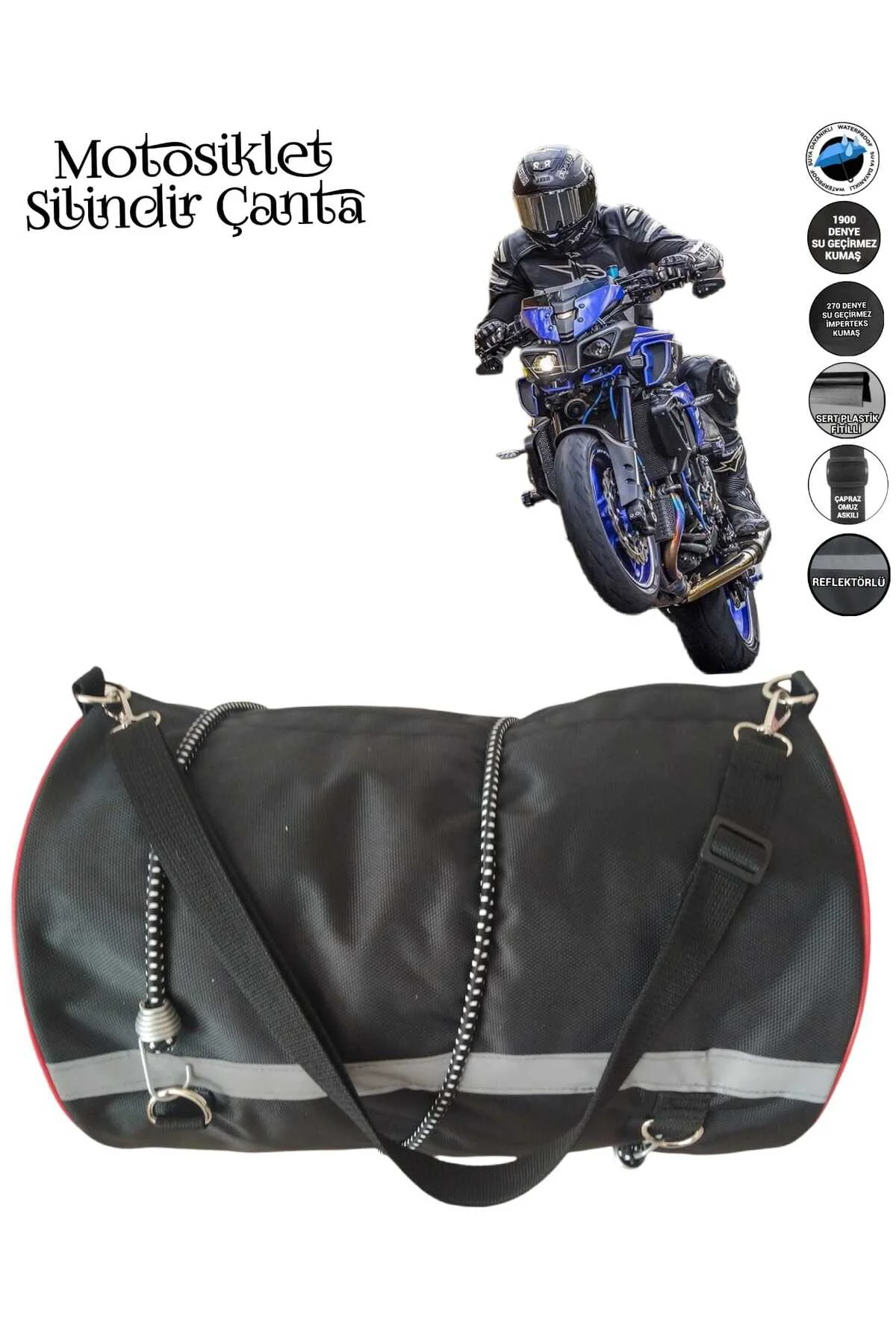 motosiklet silindir çanta gergi lastikli 30xx40