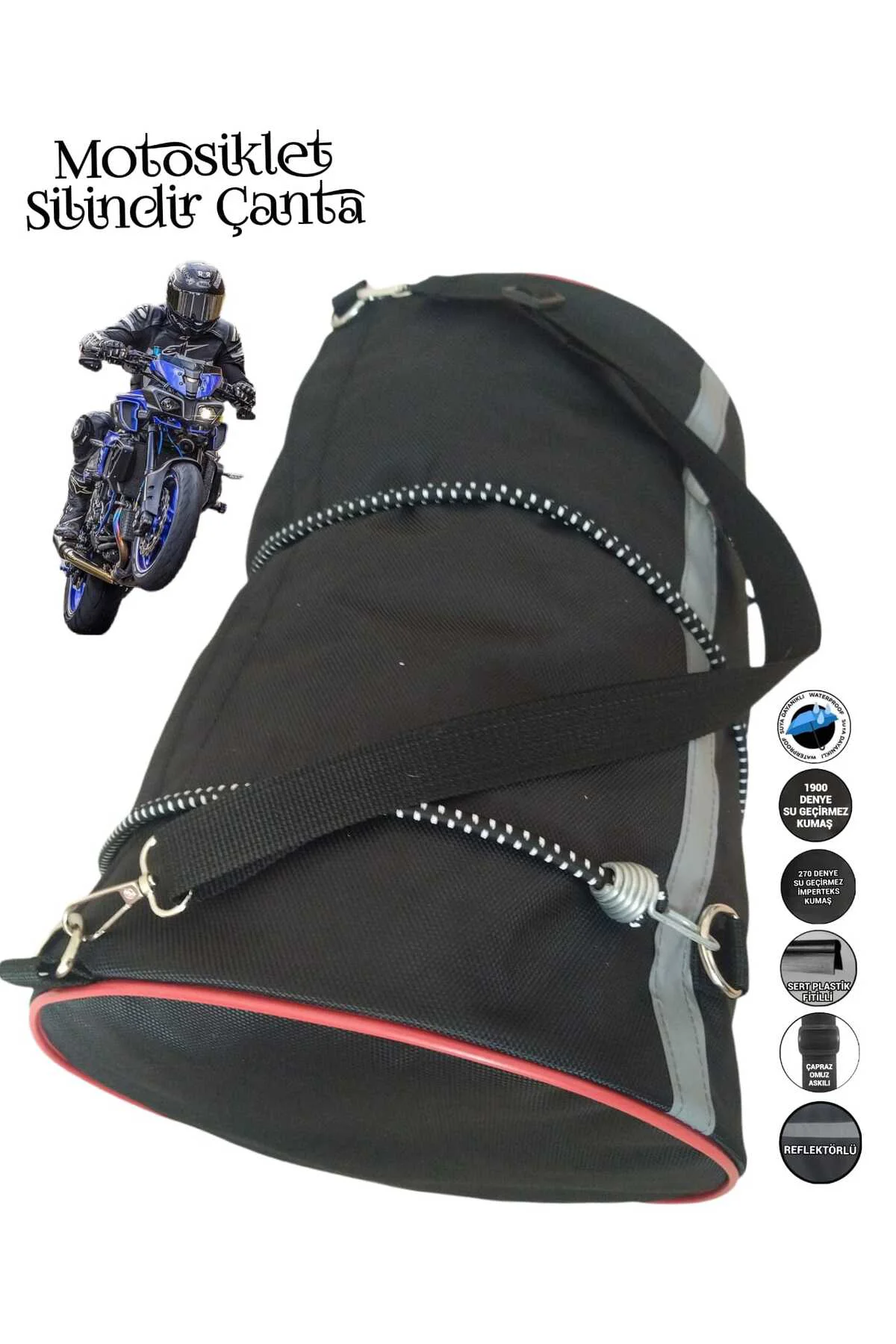 motosiklet silindir çanta gergi lastikli 30xx40