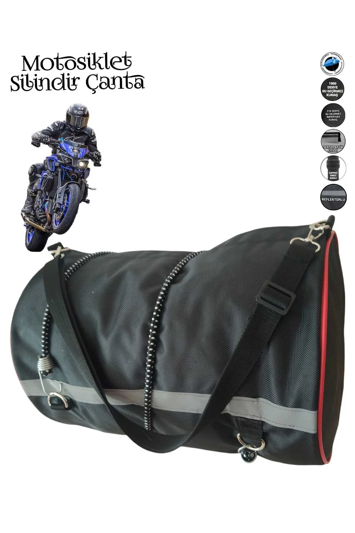 motosiklet silindir çanta gergi lastikli 30xx40