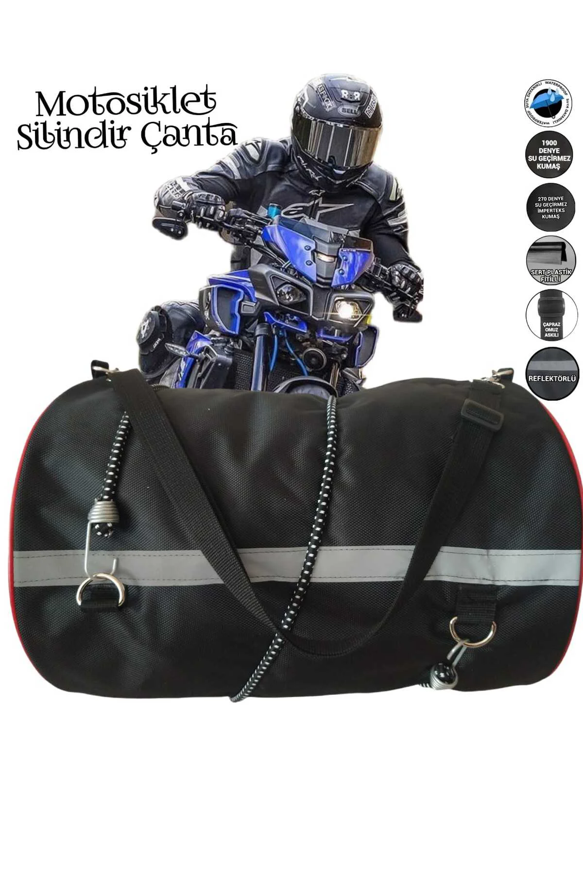 motosiklet silindir çanta gergi lastikli 30xx40