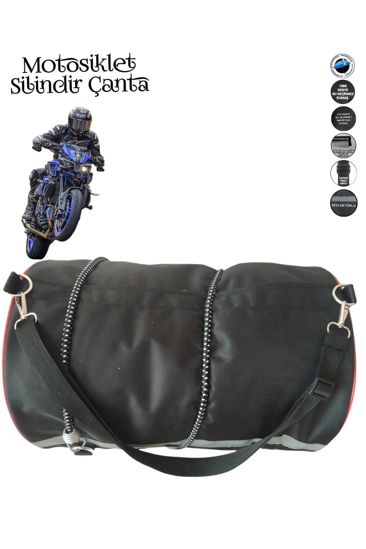 motosiklet silindir çanta gergi lastikli 30xx40