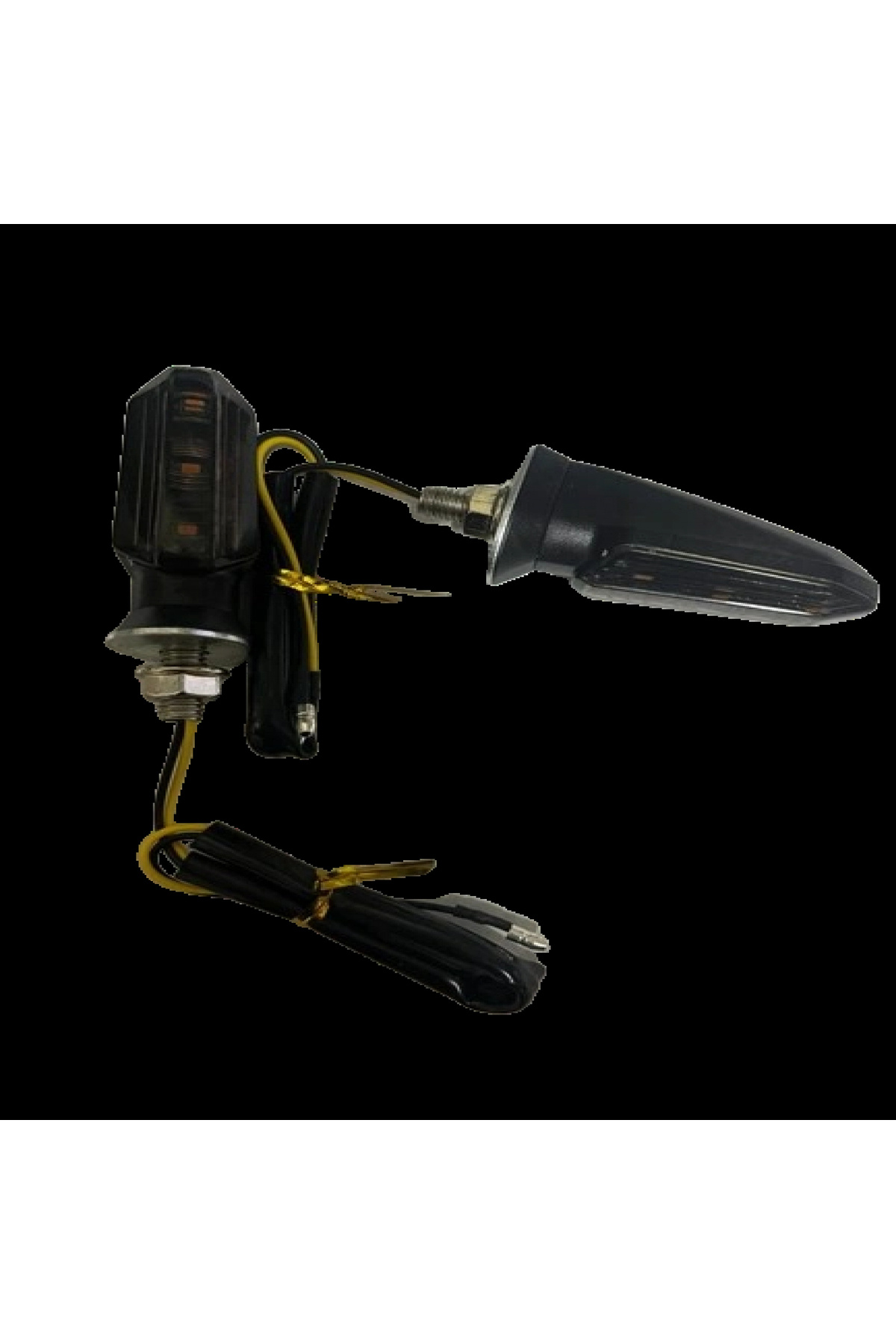 Motosiklet Sinyal Lamba Üniversal 12V Füme Cam Sarı Led 2'Li