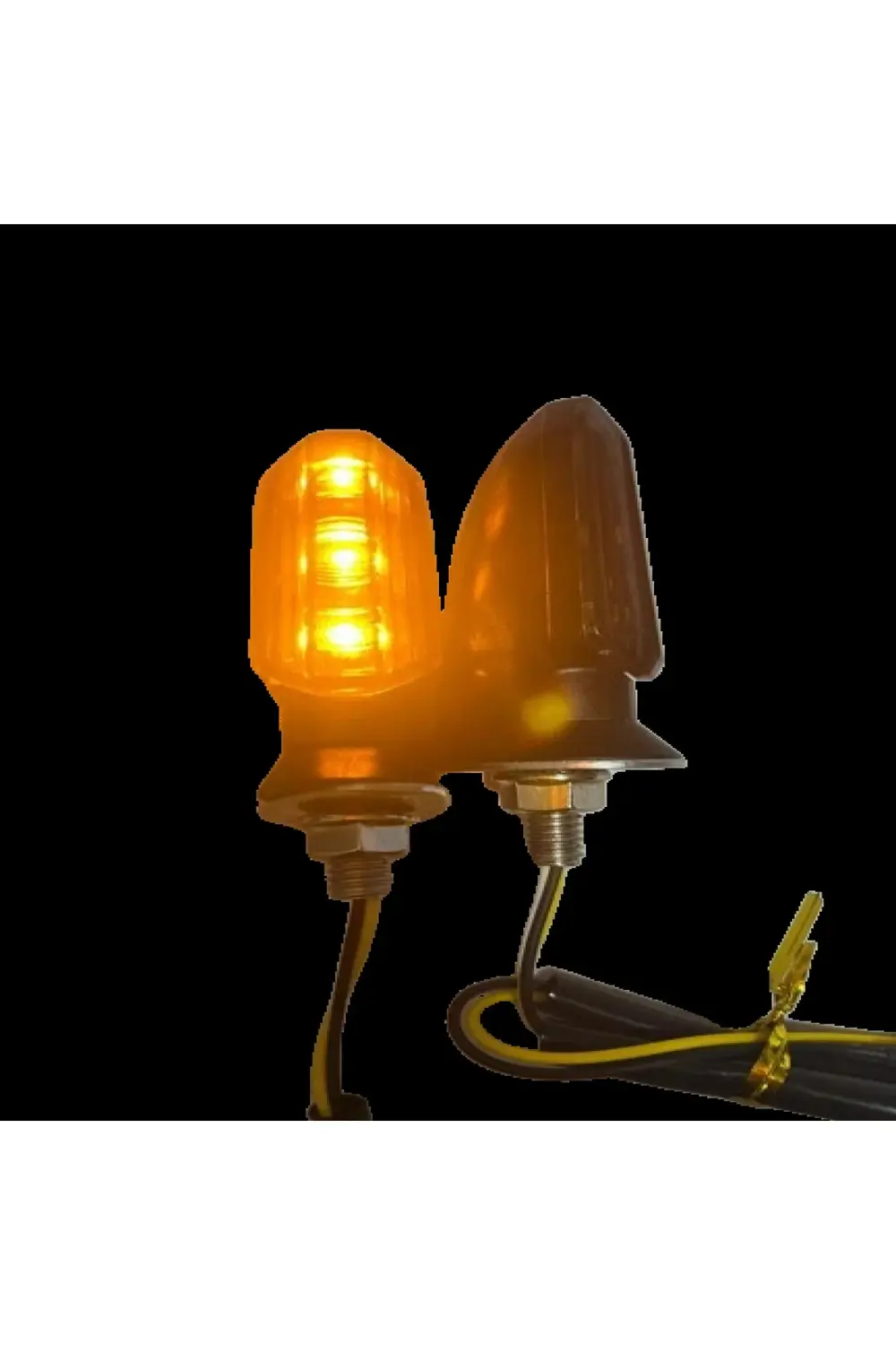Motosiklet Sinyal Lamba Üniversal 12V Füme Cam Sarı Led 2'Li