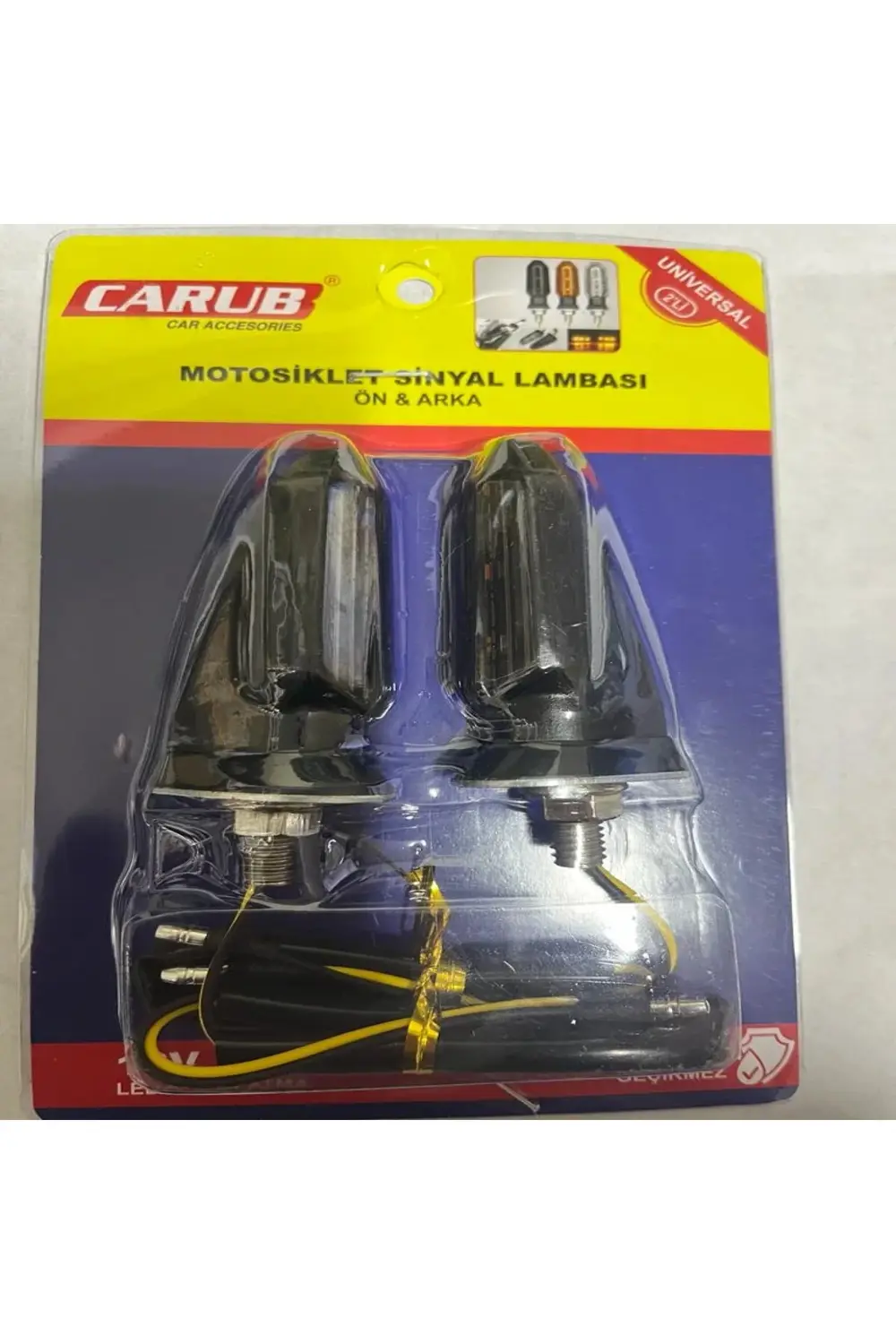Motosiklet Sinyal Lamba Üniversal 12V Füme Cam Sarı Led 2'Li