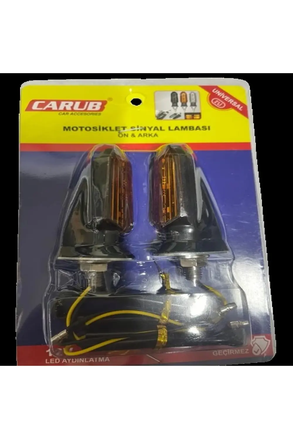 Motosiklet Sinyal Lamba Üniversal 12V Sarı Cam Sarı Led 2'Li