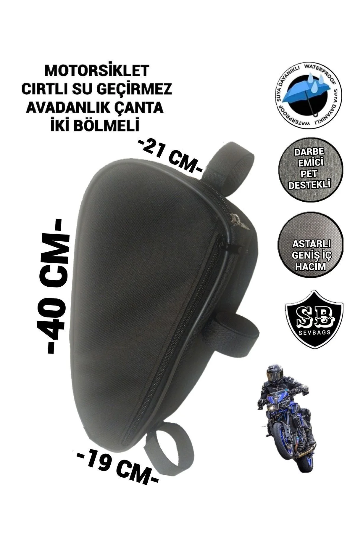 Motosiklet Su Geçirmez Yan Avadanlık Çantaları 40cm