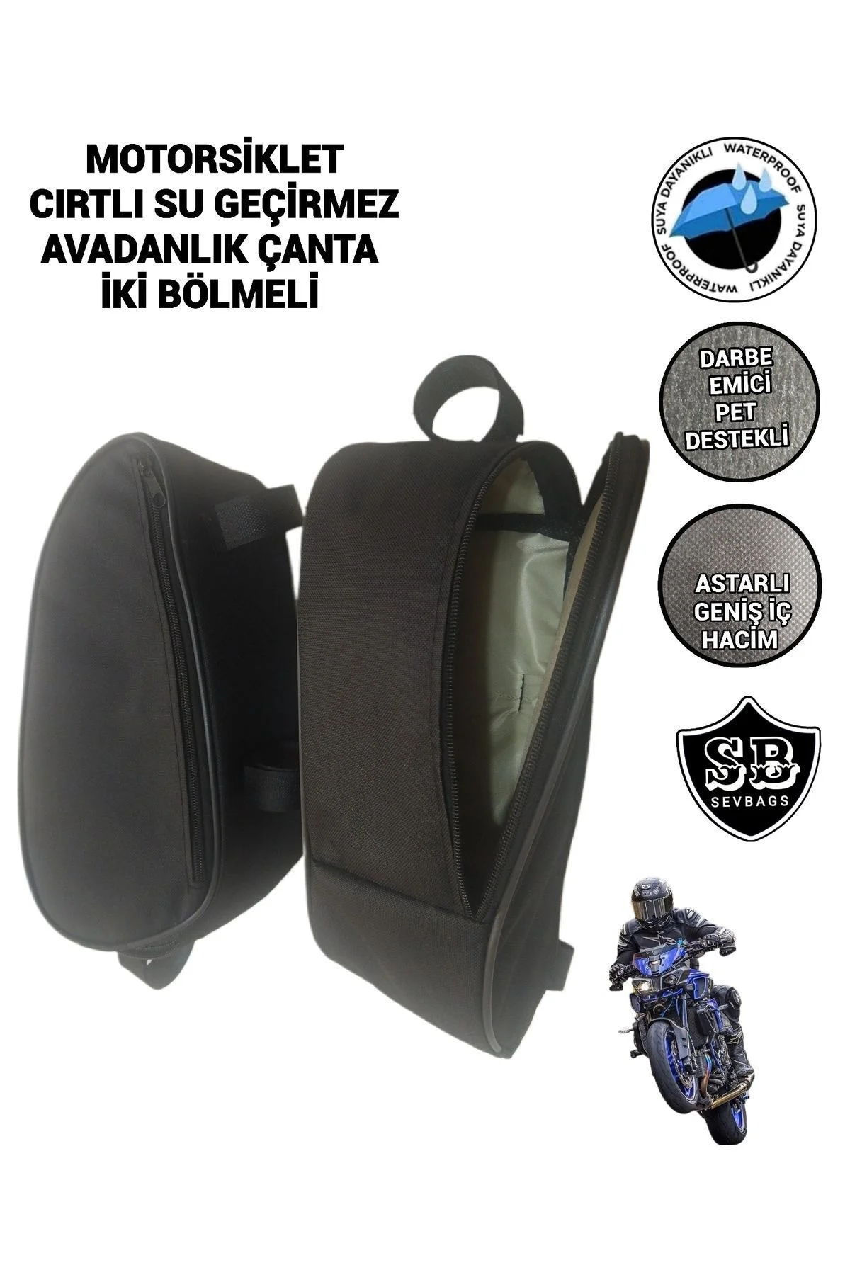 Motosiklet Su Geçirmez Yan Avadanlık Çantaları 32 Cm