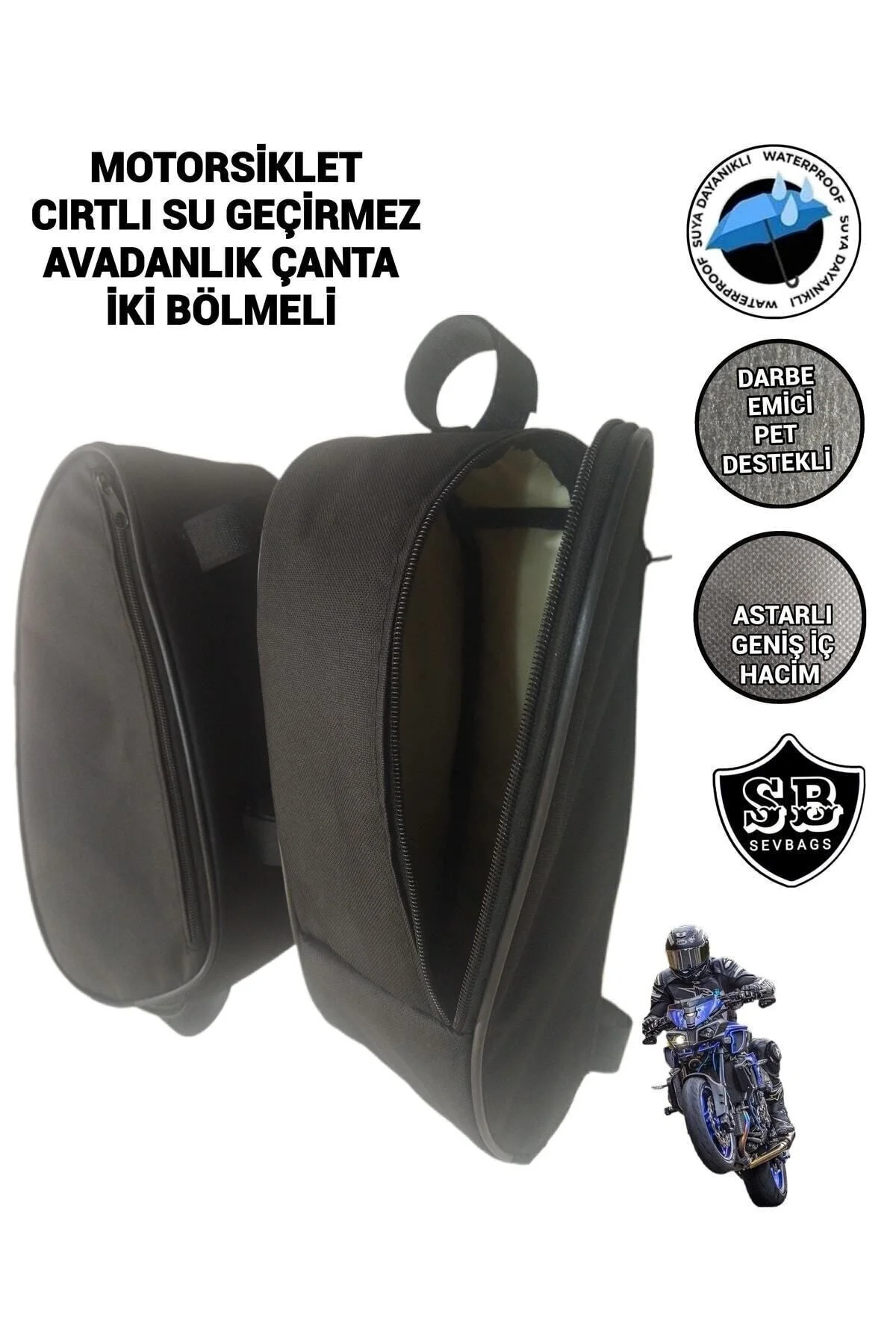 Motosiklet Su Geçirmez Yan Avadanlık Çantaları 40cm