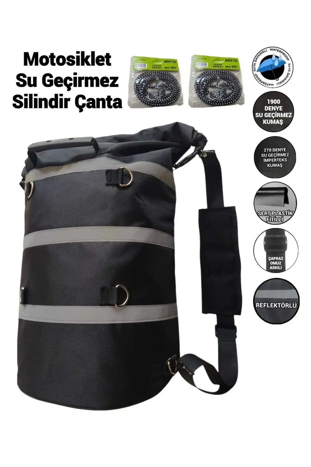 Motosiklet Su Geçirmez Silindir Çanta