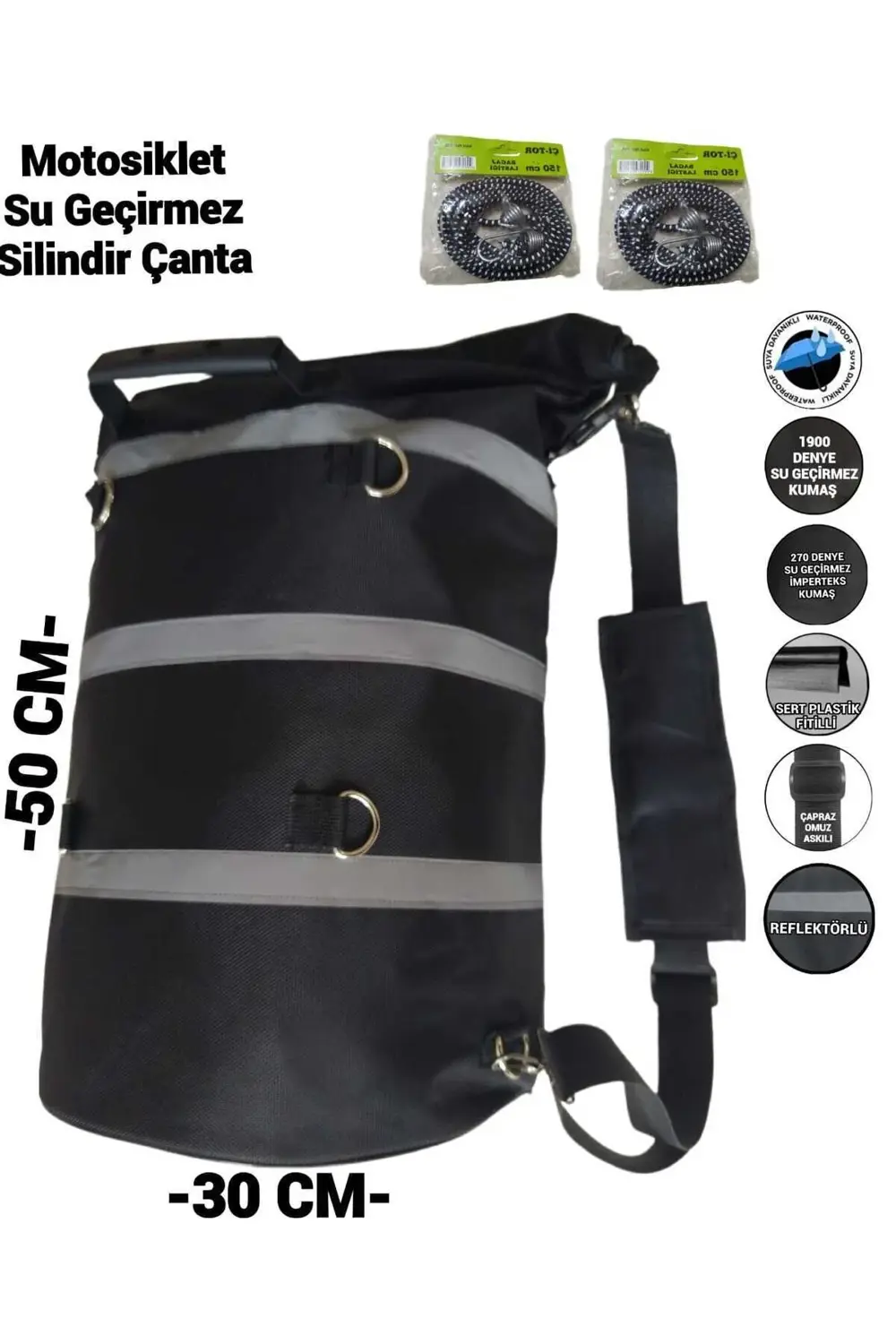 Motosiklet Su Geçirmez Silindir Çanta