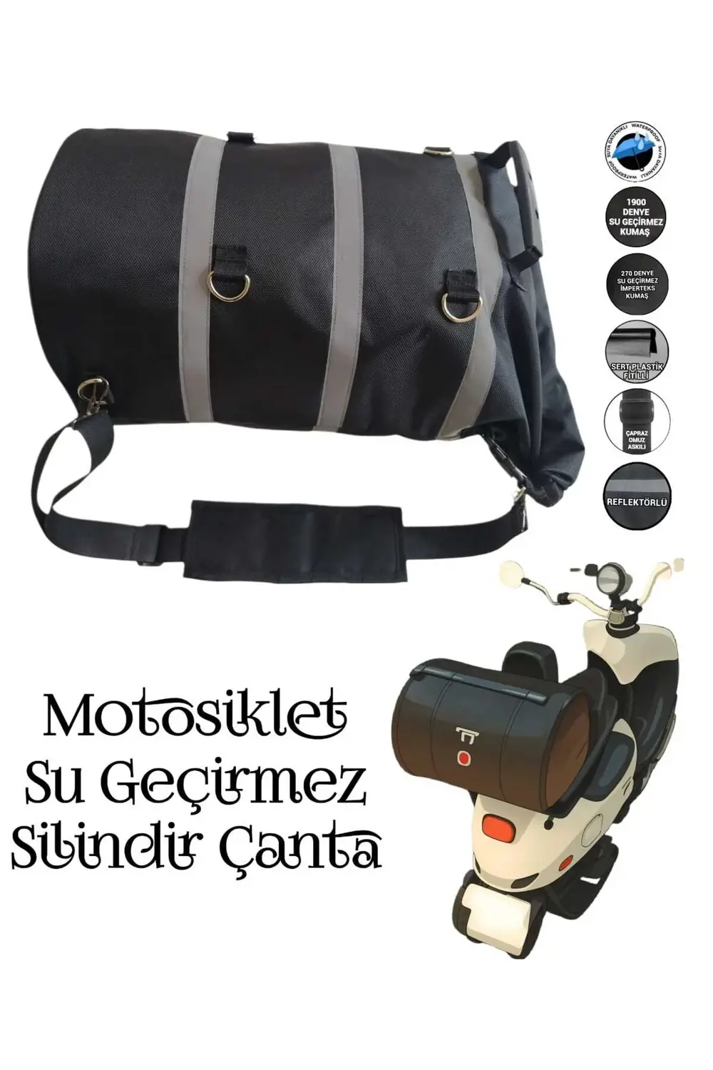 Motosiklet Su Geçirmez Silindir Çanta