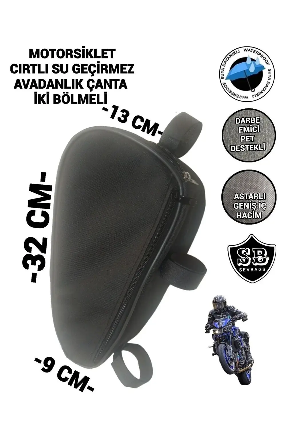 Motosiklet Su Geçirmez Yan Avadanlık Çantaları 32 Cm