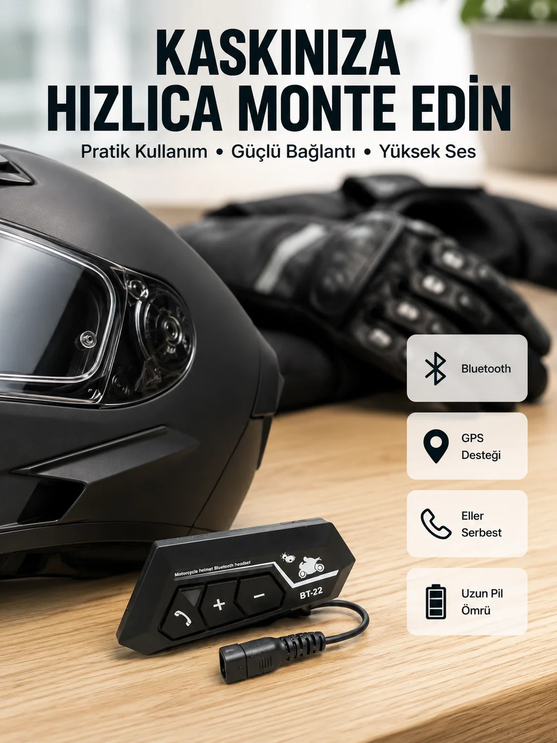 Motosiklet Sürüşleri İçin BT22 Kask Bluetooth Kulaklık Mikrofonlu Yeni Nesil Fiyatı, Yorumları ve Özellikleri