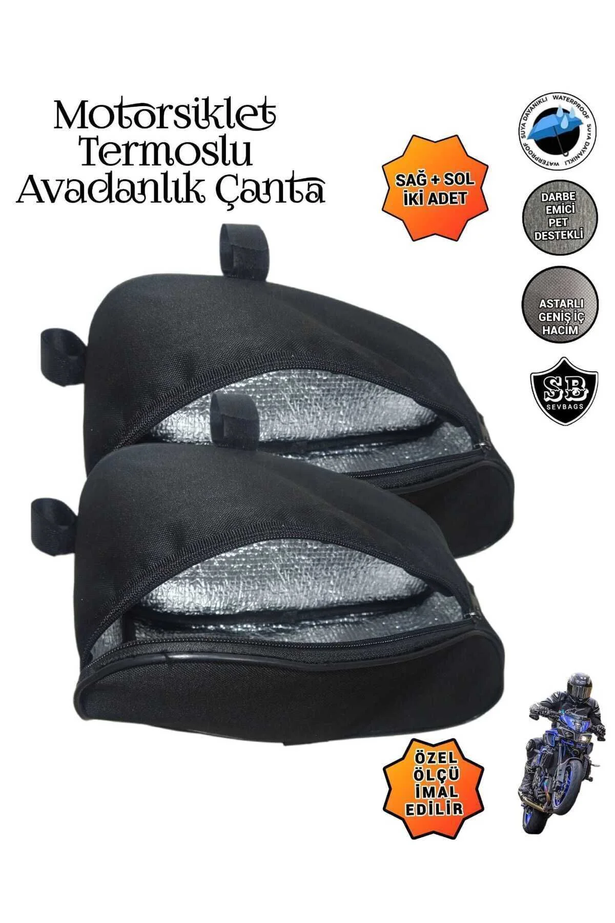 Motosiklet Termoslu Avadanlık Ön Koruma Demiri Çantaları 40cm