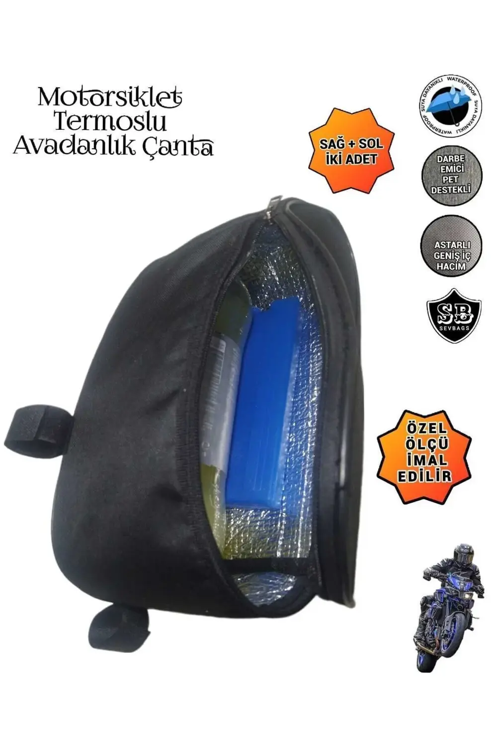 Motosiklet Termoslu Avadanlık Ön Koruma Demiri Çantaları 32cm