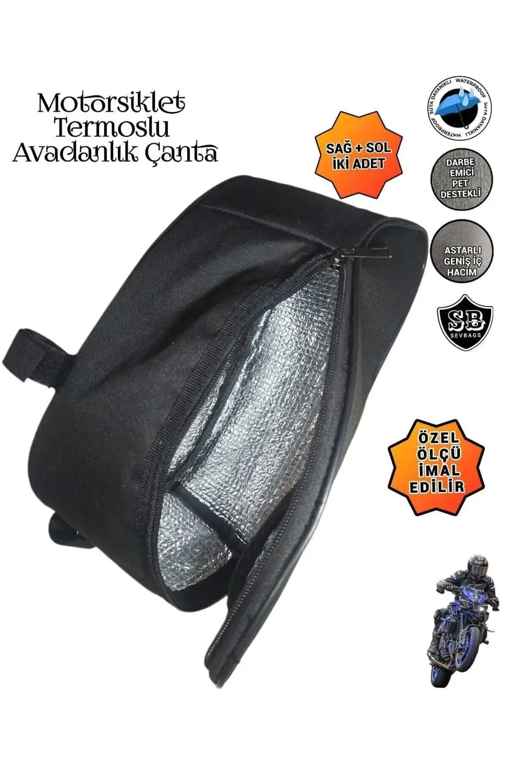 Motosiklet Termoslu Avadanlık Ön Koruma Demiri Çantaları 32cm