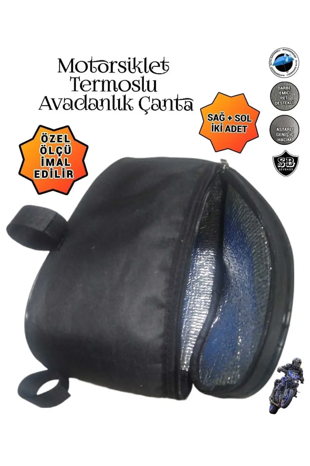 Motosiklet Termoslu Avadanlık Ön Koruma Demiri Çantaları 32cm