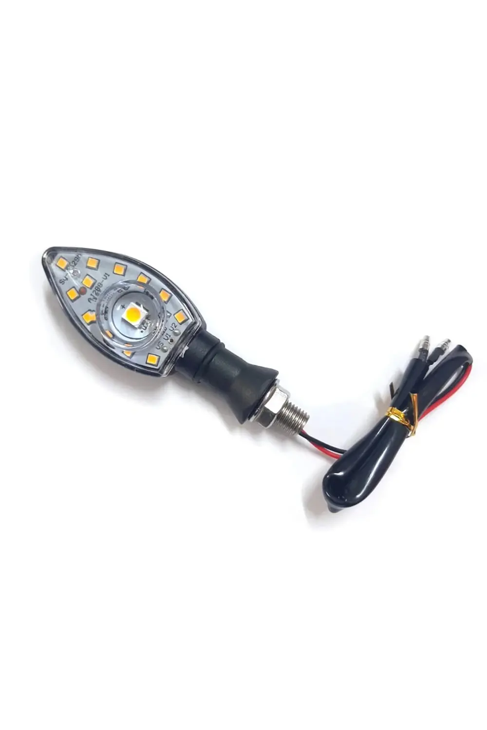 Motosiklet Üniversal Led Sinyal Beyaz Camlı Mercekli Sarı Işık