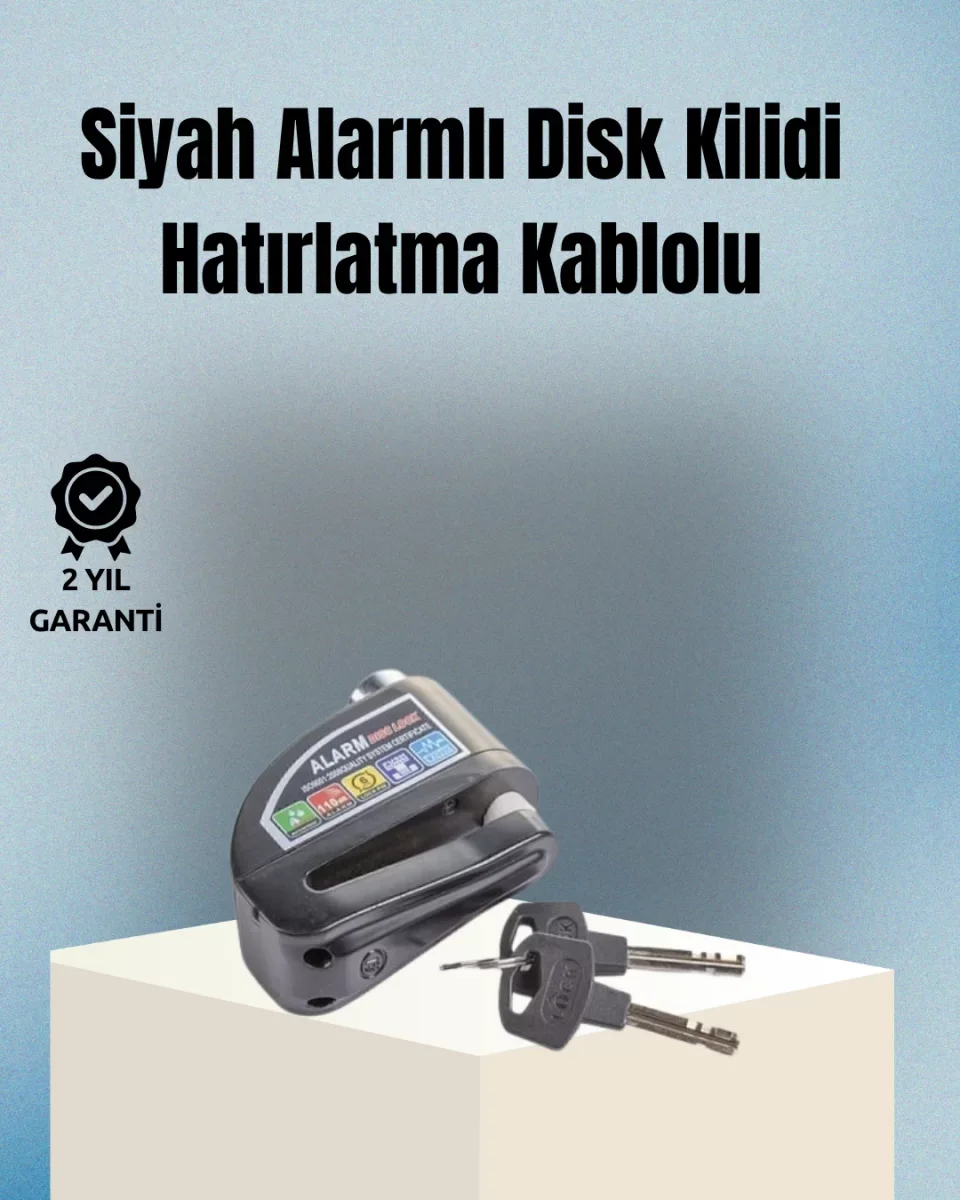 Motosiklet ve Bisiklet İçin 6mm Pinli Alarmlı Disk Kilidi - Lisinya