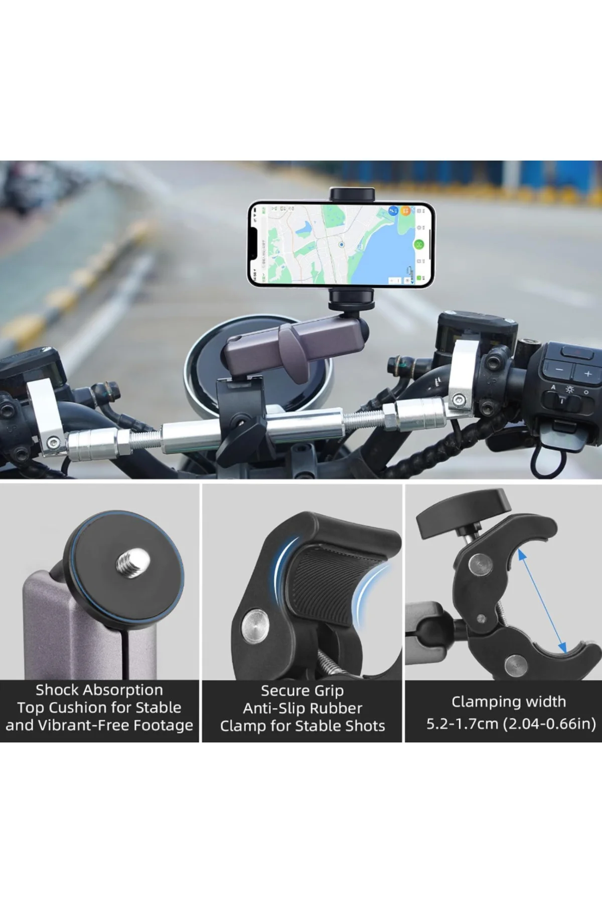 Motosiklet ve Bisiklet İçin Kamera Montaj Kelepçesi GoPro - DJI - Insta360
