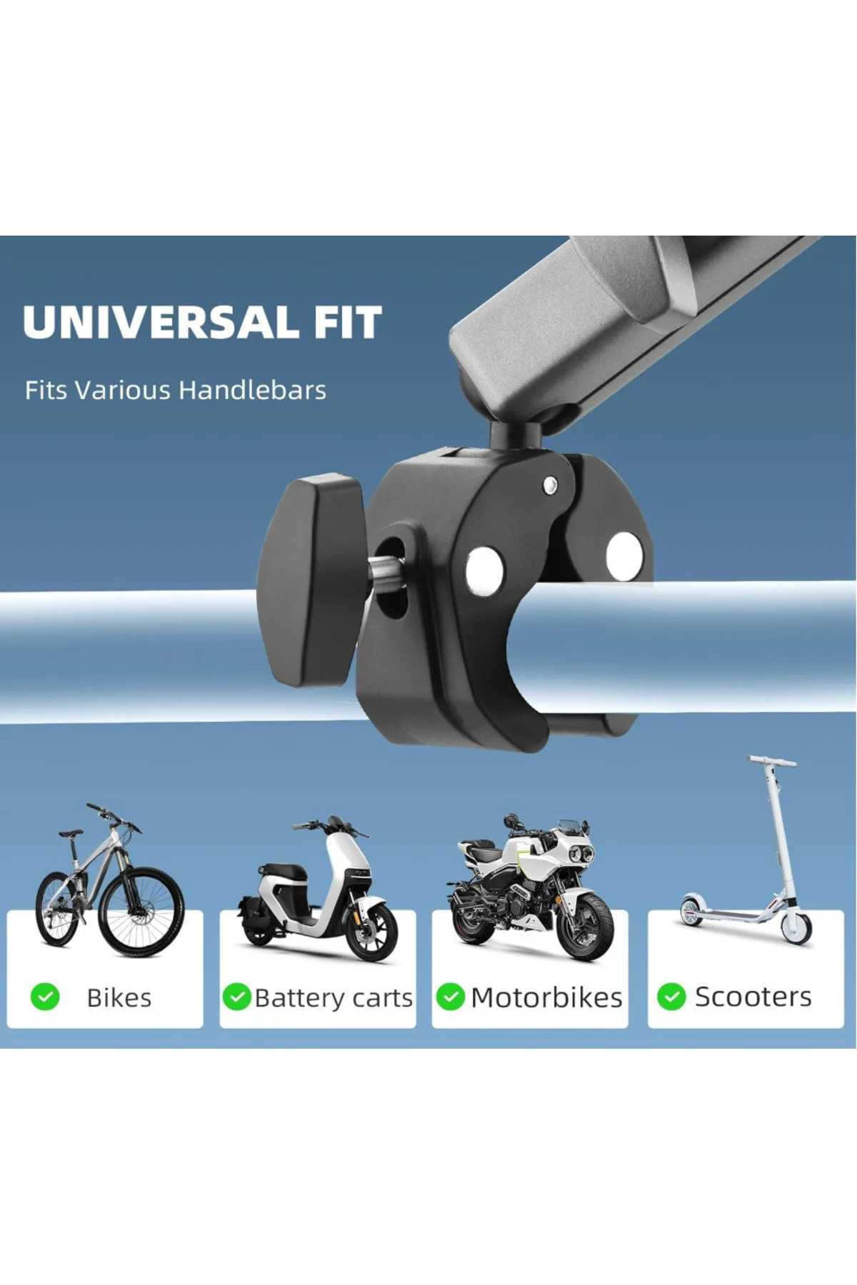 Motosiklet ve Bisiklet İçin Kamera Montaj Kelepçesi GoPro - DJI - Insta360